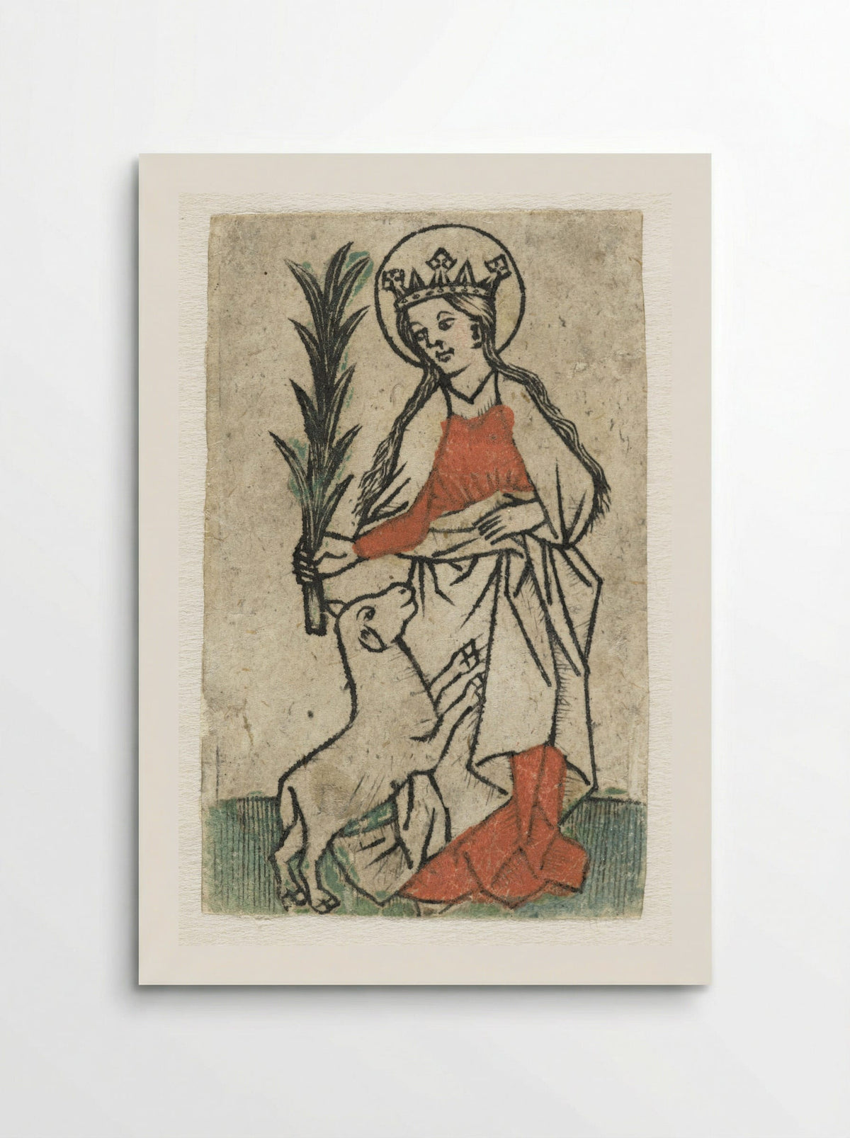 Heilige Agnes - Meester van de Olijfberg uit de Verzameling Dutuit - Poster