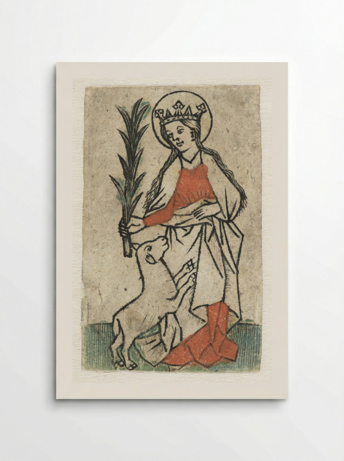 Heilige Agnes - Meester van de Olijfberg uit de Verzameling Dutuit - Poster