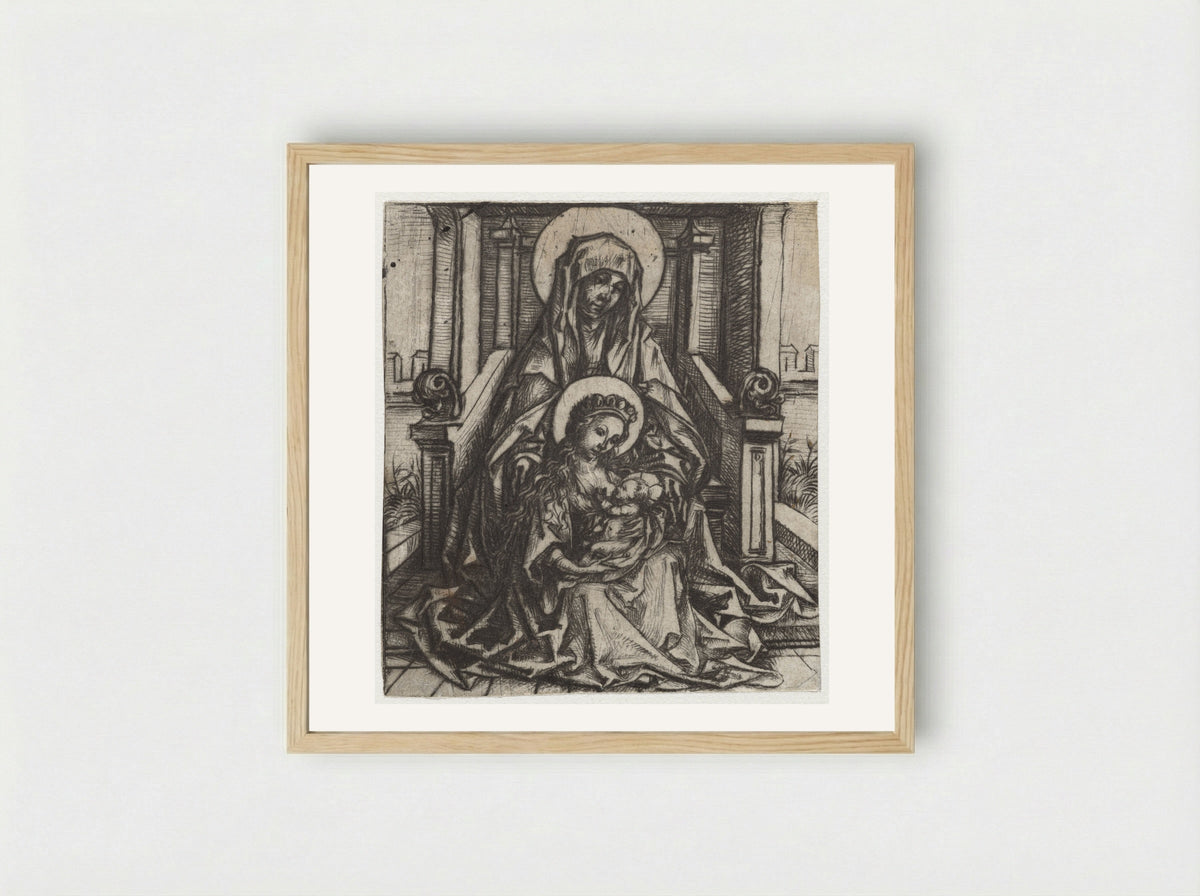 Heilige Anna-te-Drieën - Master of the Amsterdam Cabinet - Framed Print Wood