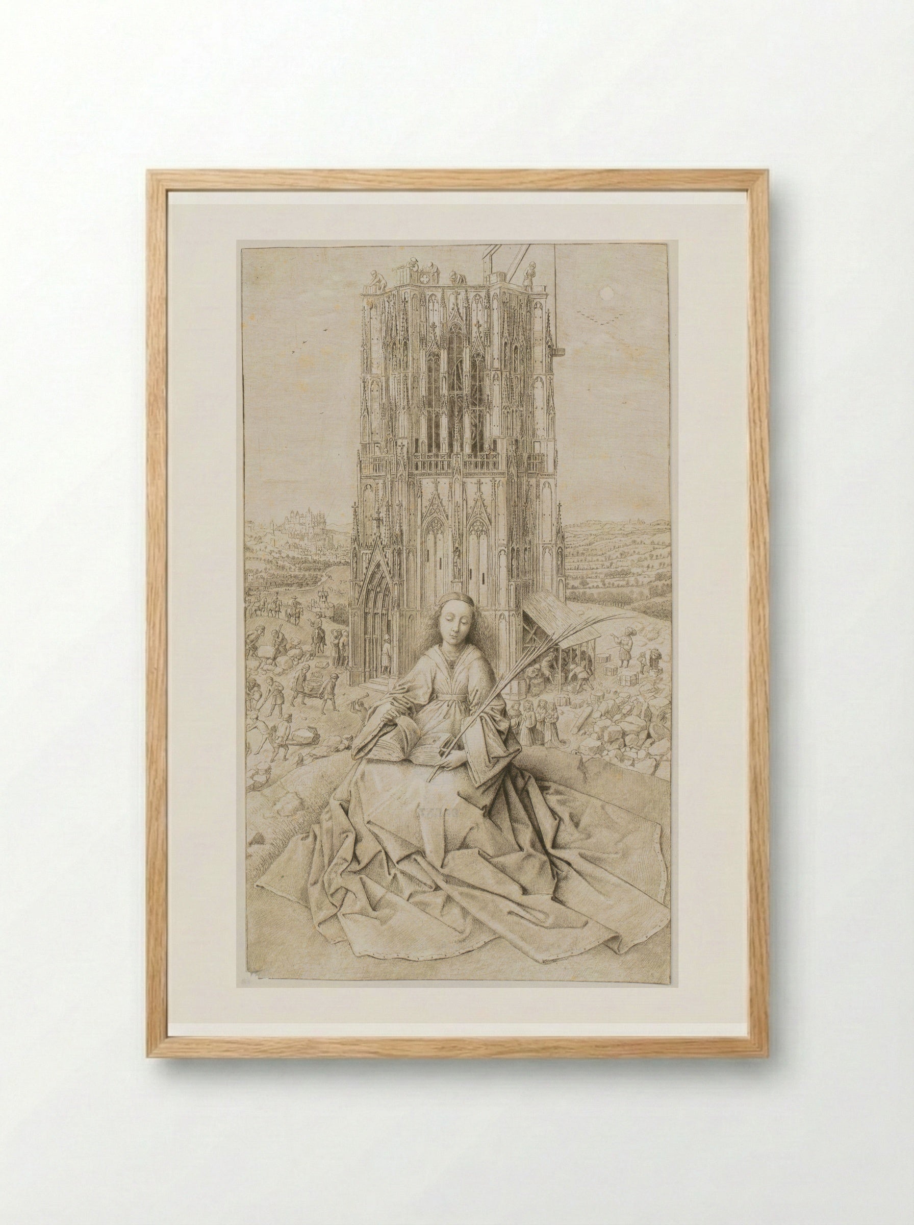 Heilige Barbara - Cornelis van Noorde - Framed Print Wood