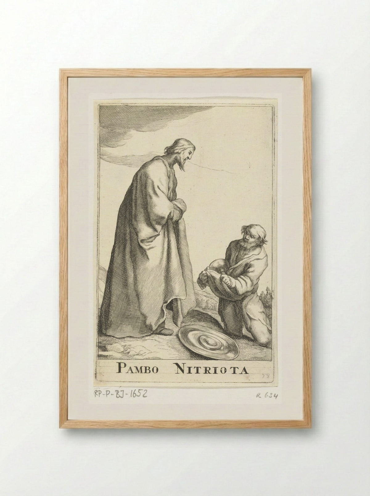 Heilige Pambo van Nitria - Frederick Bloemaert - Framed Print Wood