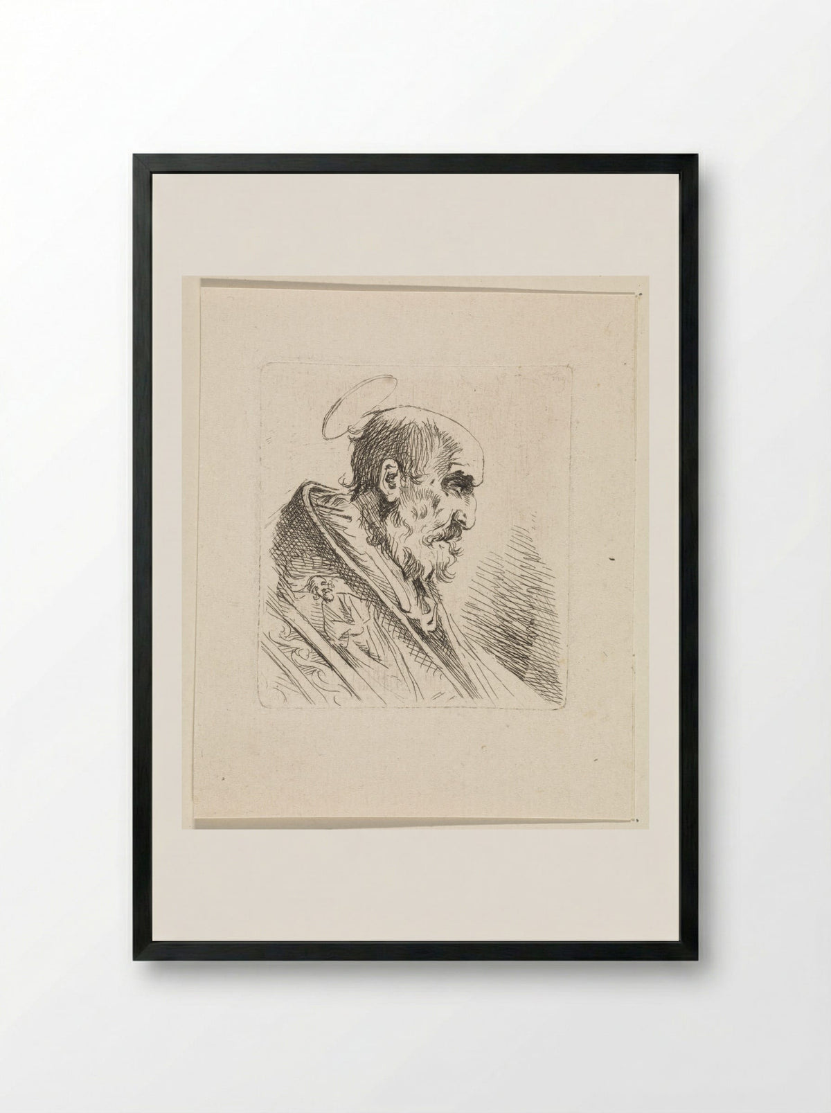 Heilige met nimbus - Henricus Turken - Framed Print Black