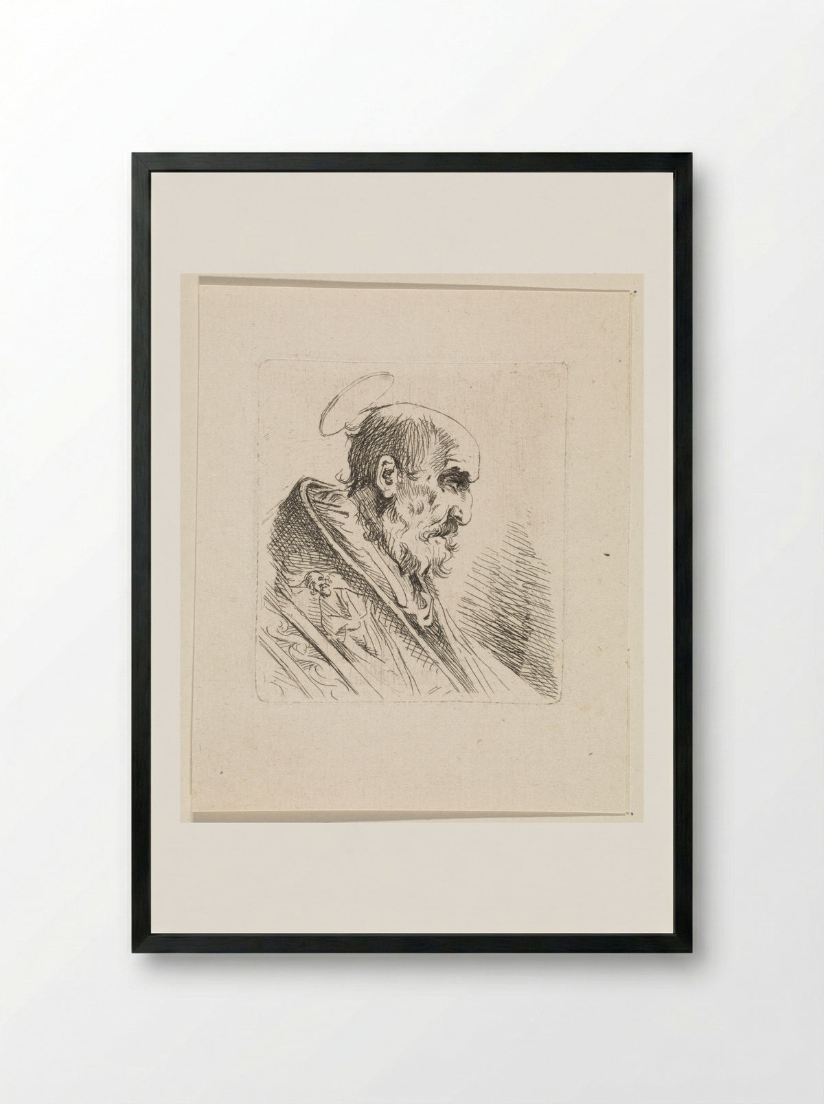 Heilige met nimbus - Henricus Turken - Framed Print Black