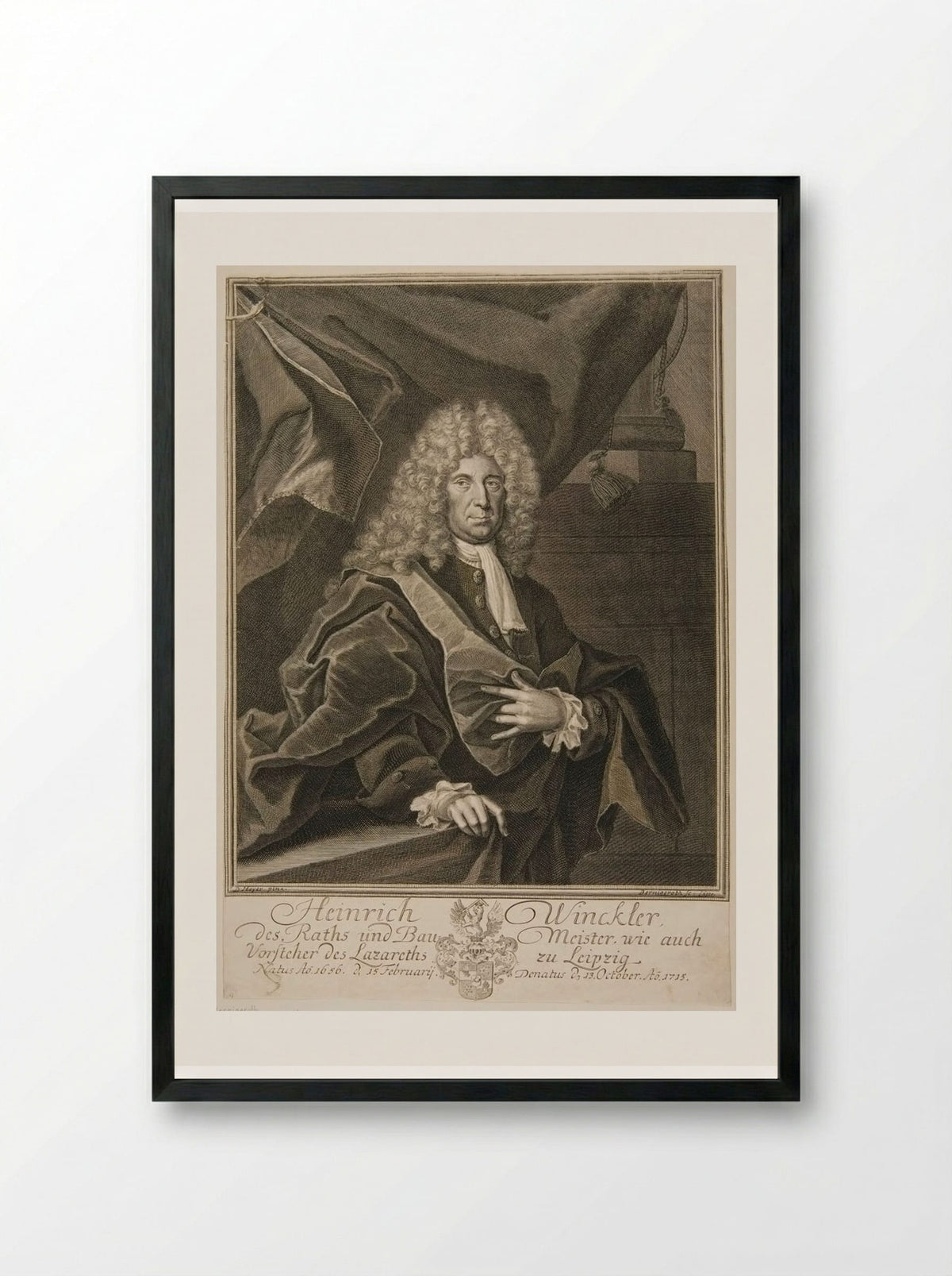 Heinrich Winckler - Johann Martin Bernigeroth - Framed Print Black