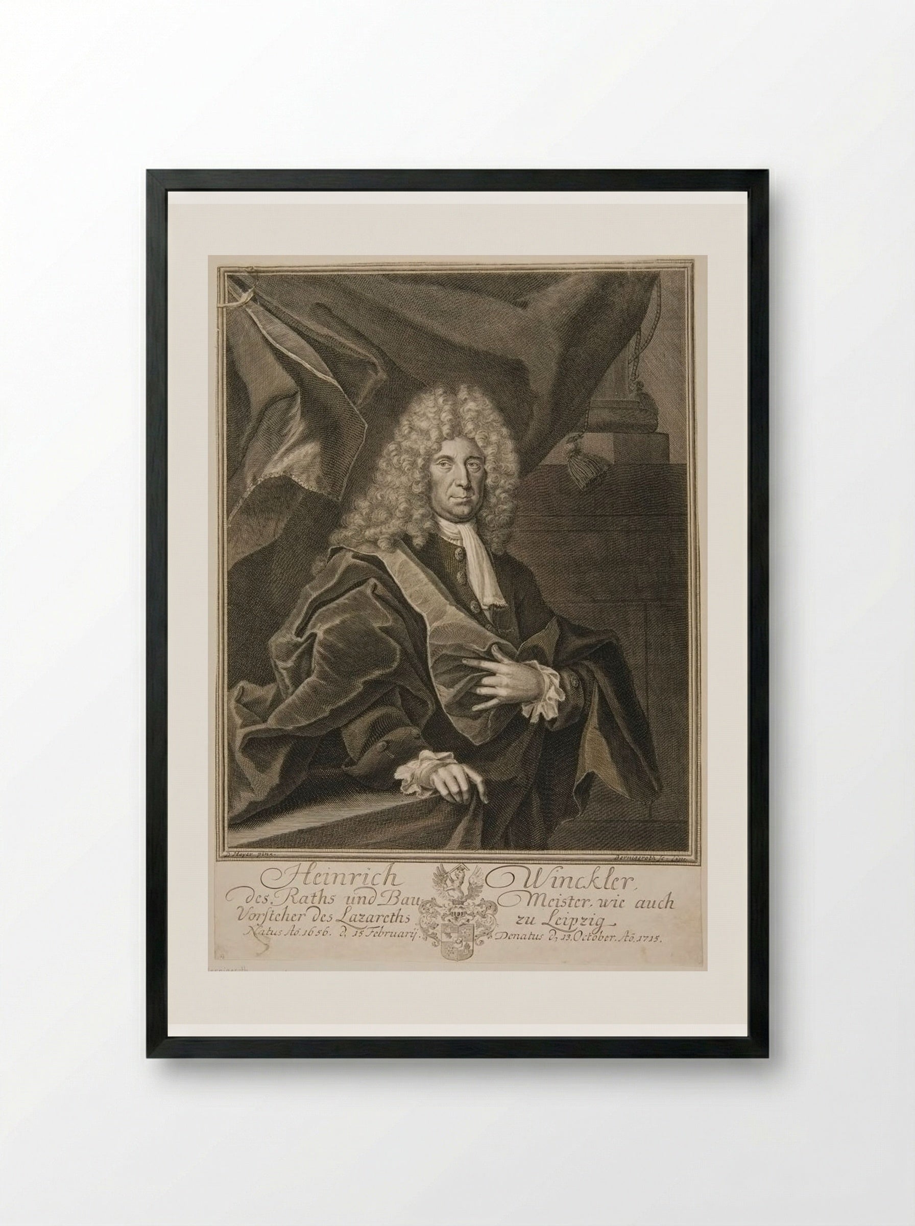 Heinrich Winckler - Johann Martin Bernigeroth - Framed Print Black