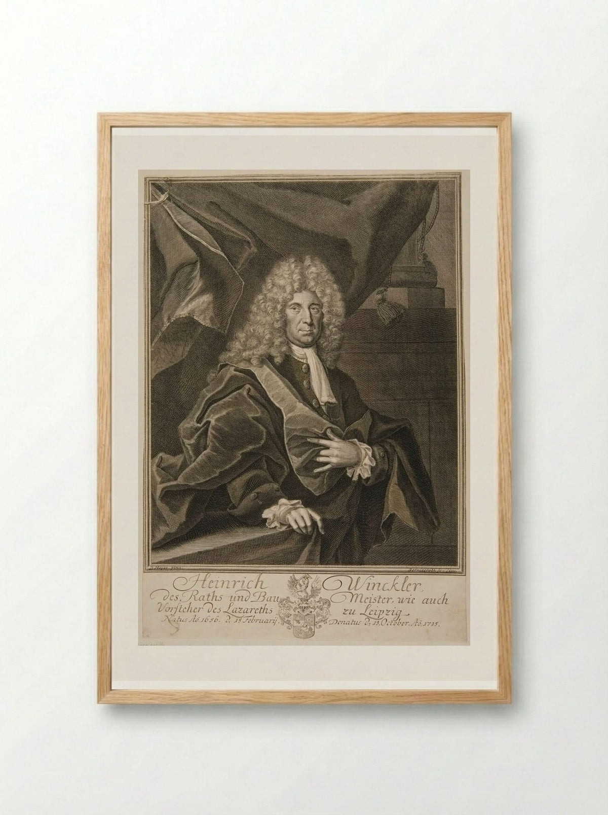 Heinrich Winckler - Johann Martin Bernigeroth - Framed Print Wood
