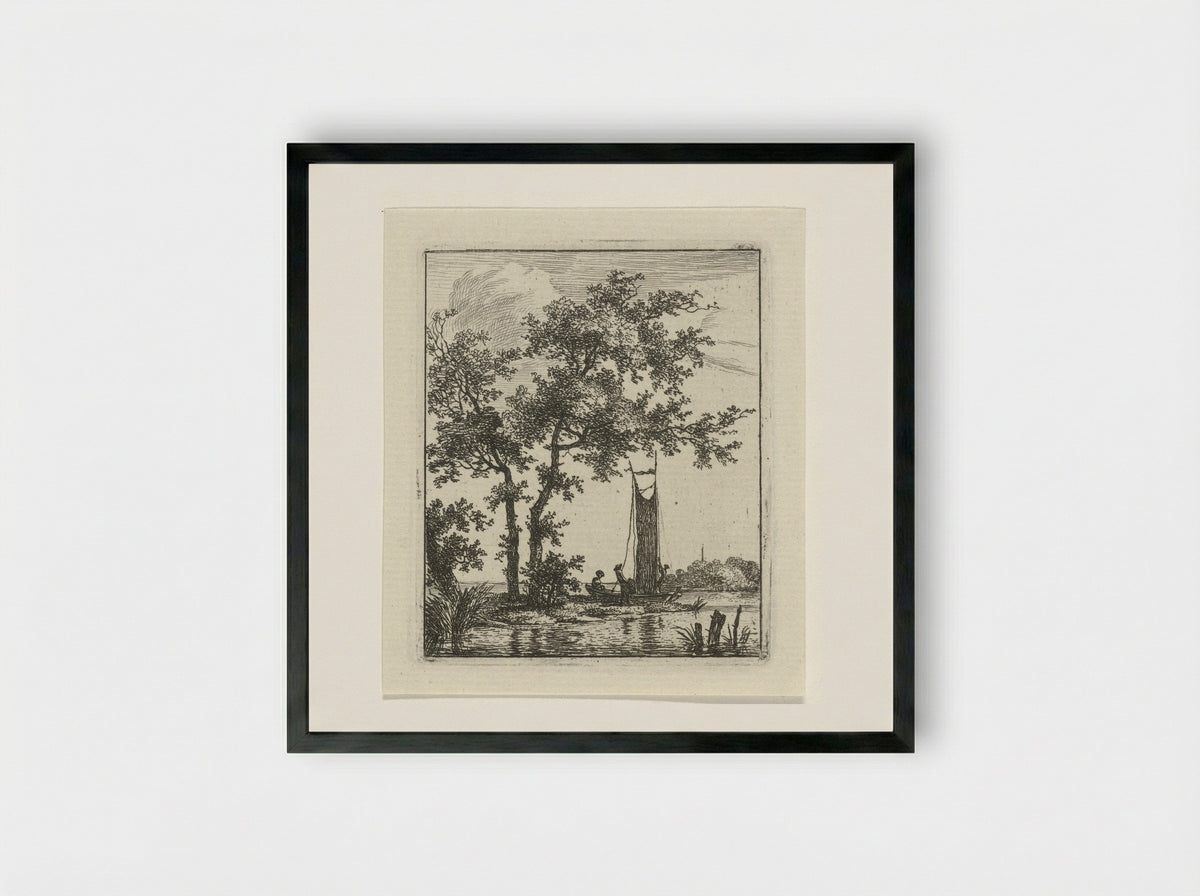 Heisen van het zeil - Hermanus Fock - Framed Print Black