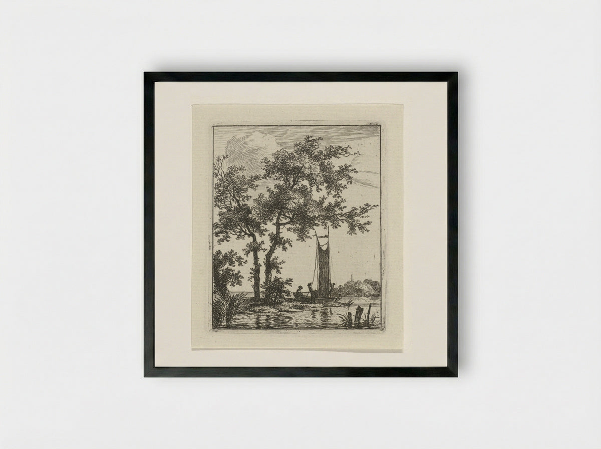 Heisen van het zeil - Hermanus Fock - Framed Print Black