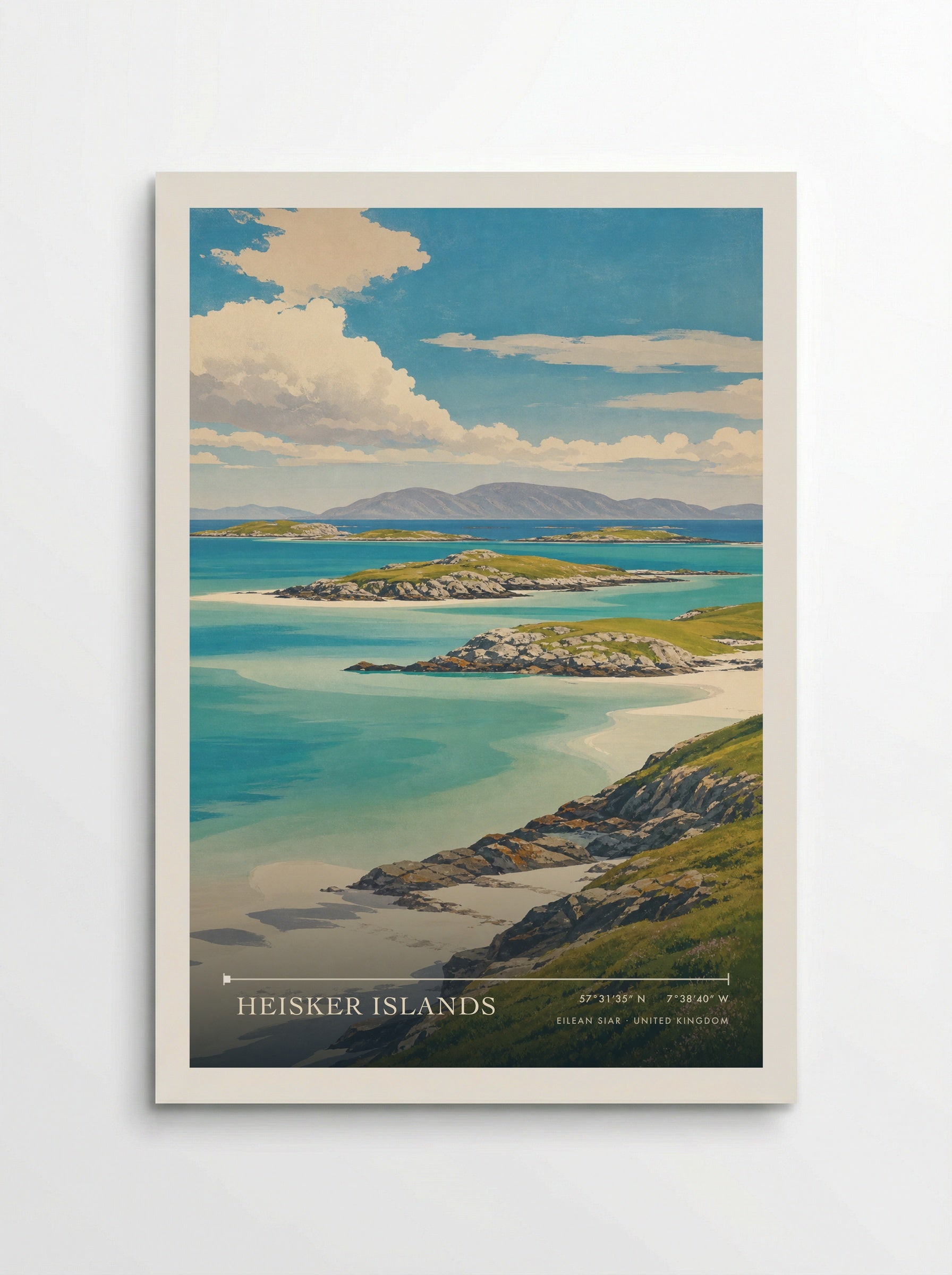 Heisker Islands Eilean Siar United Kingdom Travel Poster - Poster