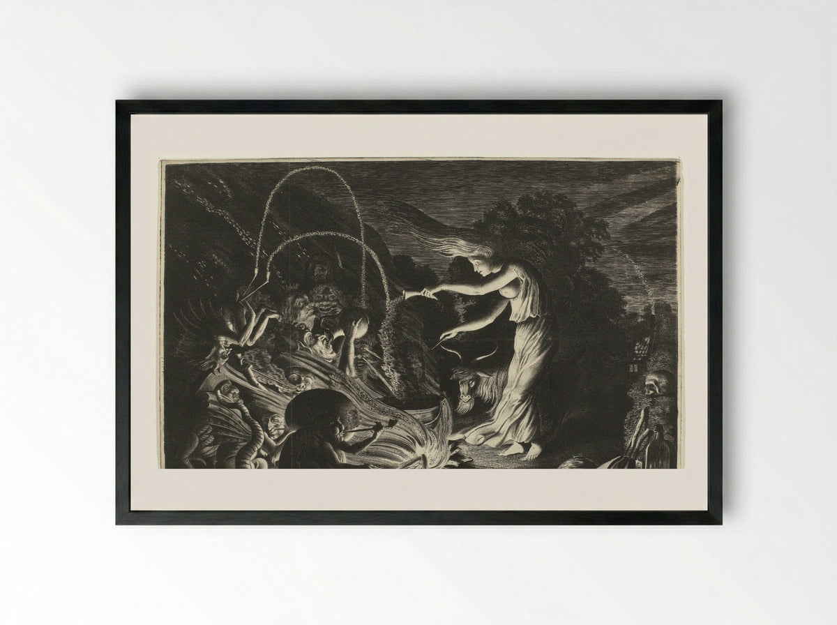 Heks (The Witch) - Jan van de Velde (II) - Framed Print Black