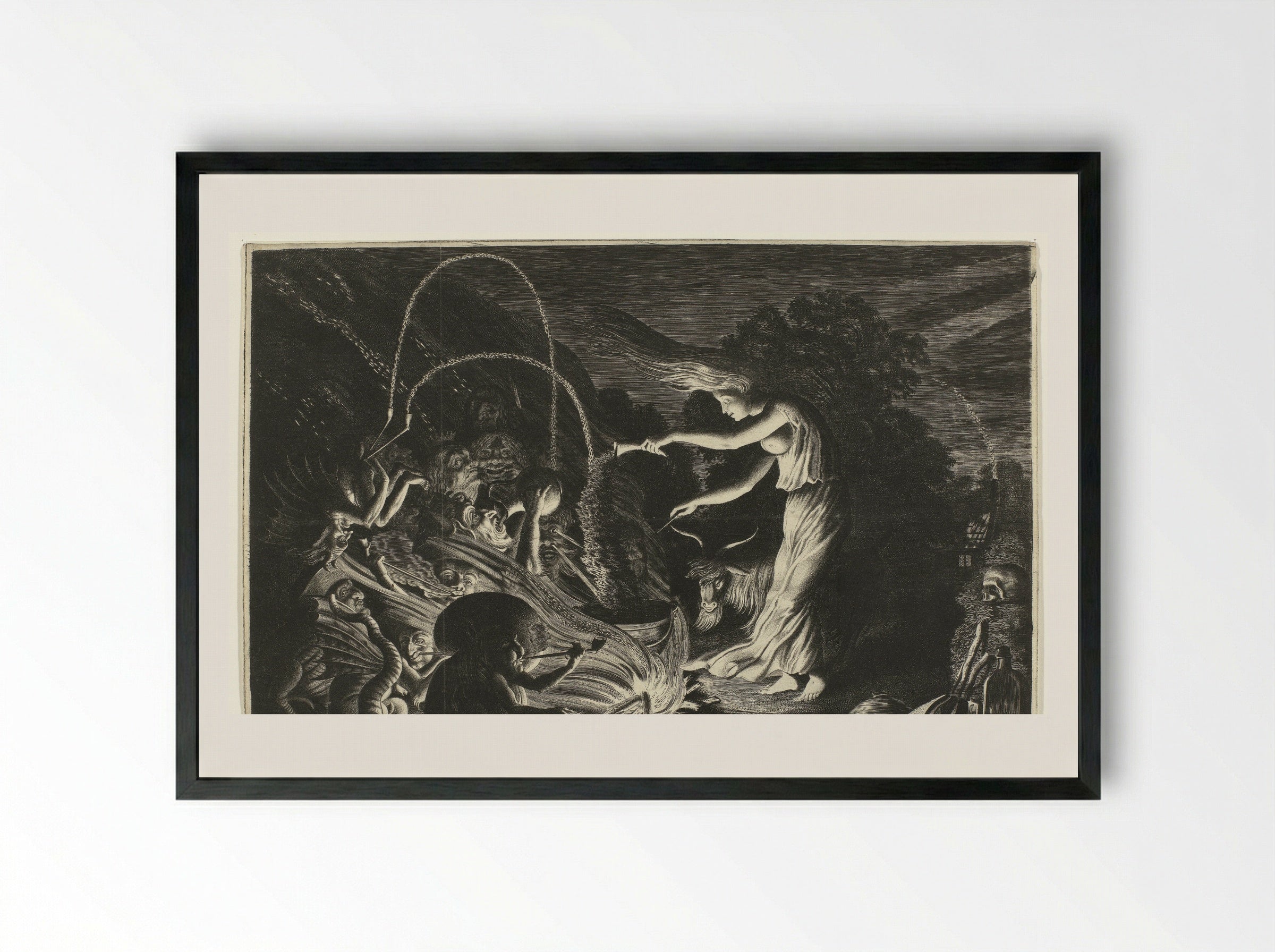 Heks (The Witch) - Jan van de Velde (II) - Framed Print Black