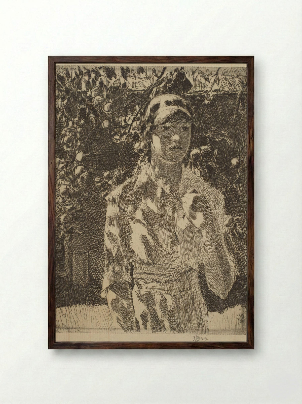 Helen Burke - Childe Hassam - Framed Print Dark Wood