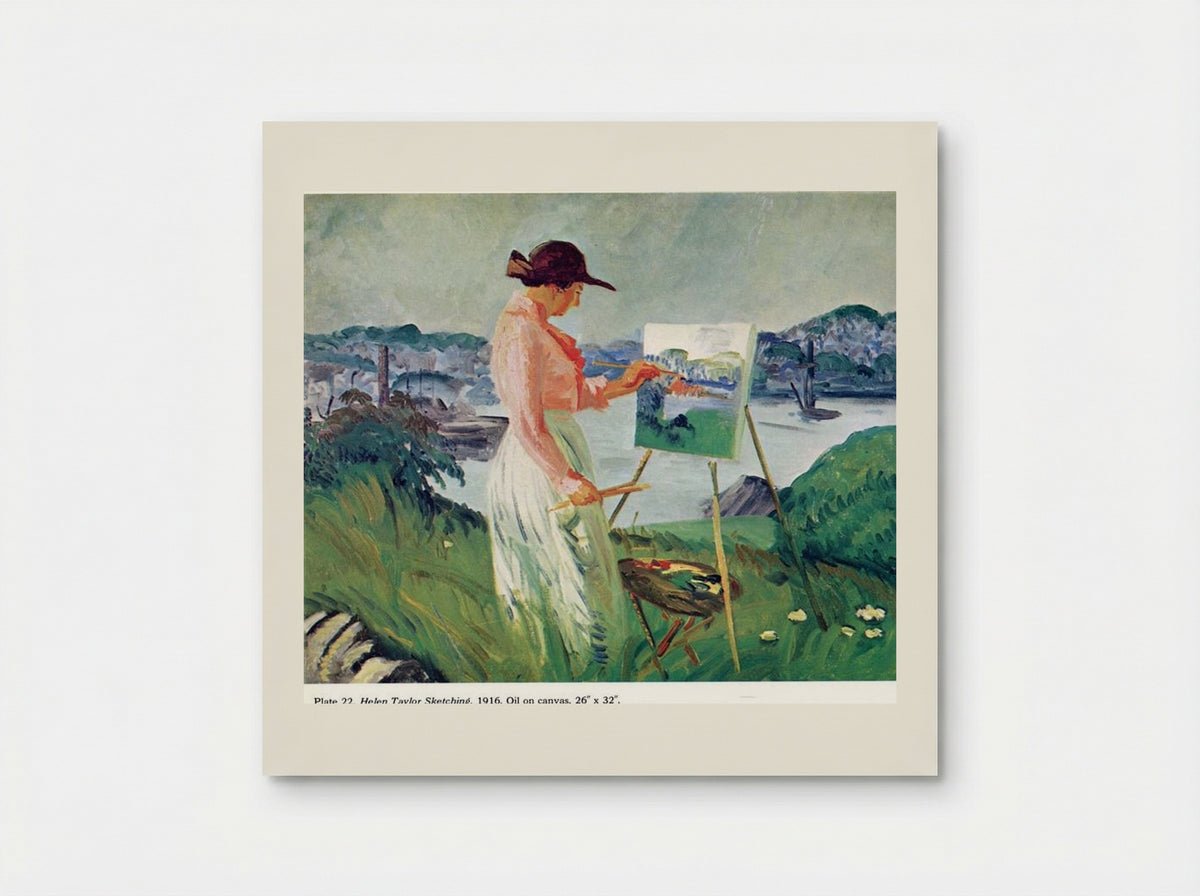 Helen Taylor Sketching - John French Sloan - Poster