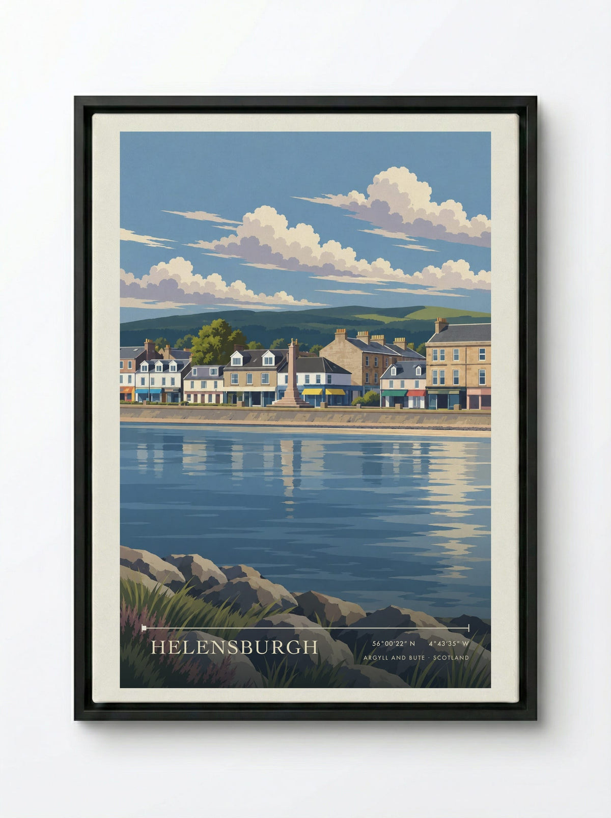 Helensburgh, Argyll and Bute | Travel Poster - Framed Canvas Black