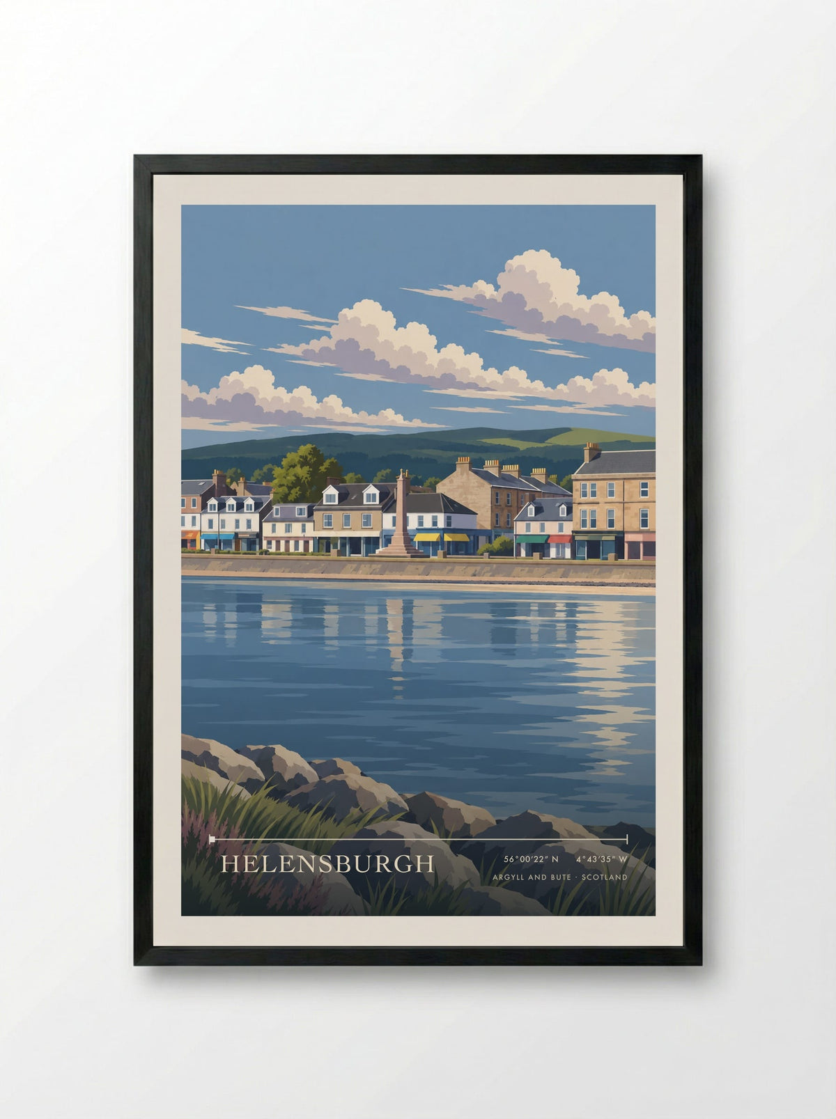 Helensburgh, Argyll and Bute | Travel Poster - Framed Print Black