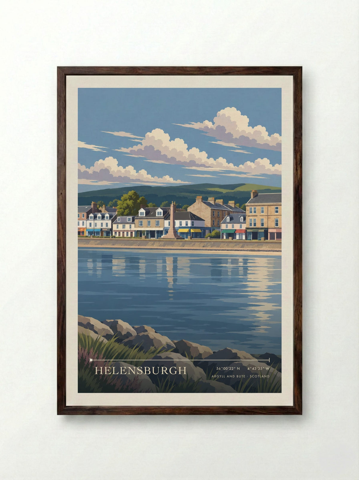 Helensburgh, Argyll and Bute | Travel Poster - Framed Print Dark Wood
