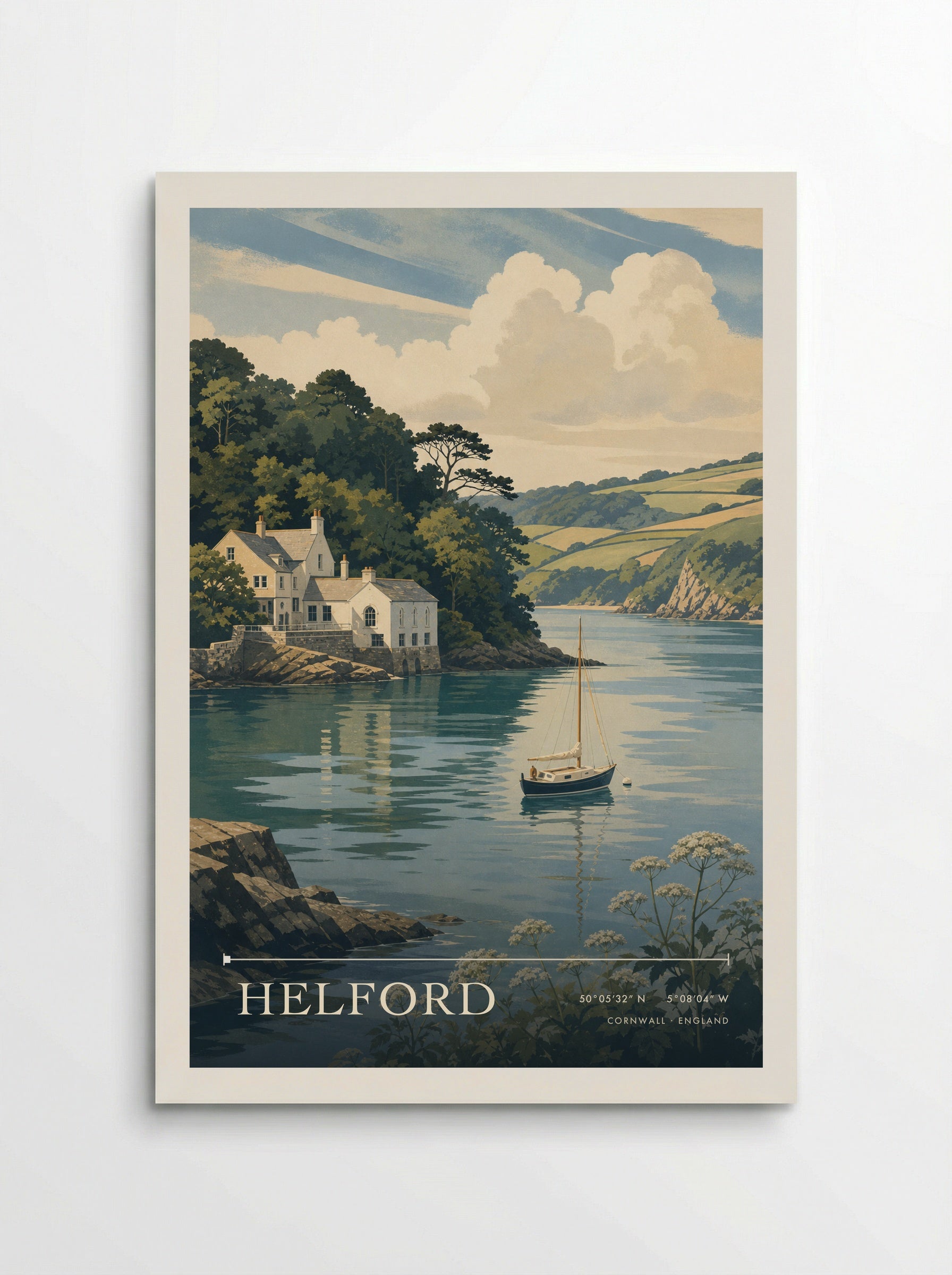Helford Cornwall England Travel Poster - Poster