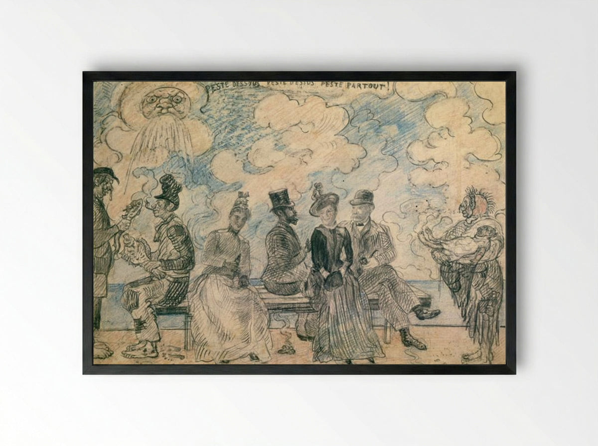 Hell Under, Hell Above, Hell All Around - James Ensor - Framed Print Black