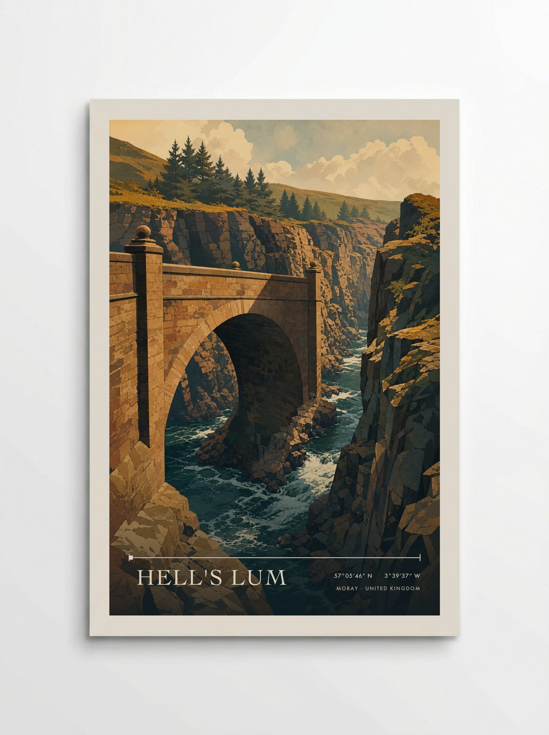 Hell's Lum Moray United Kingdom Travel Poster - Poster