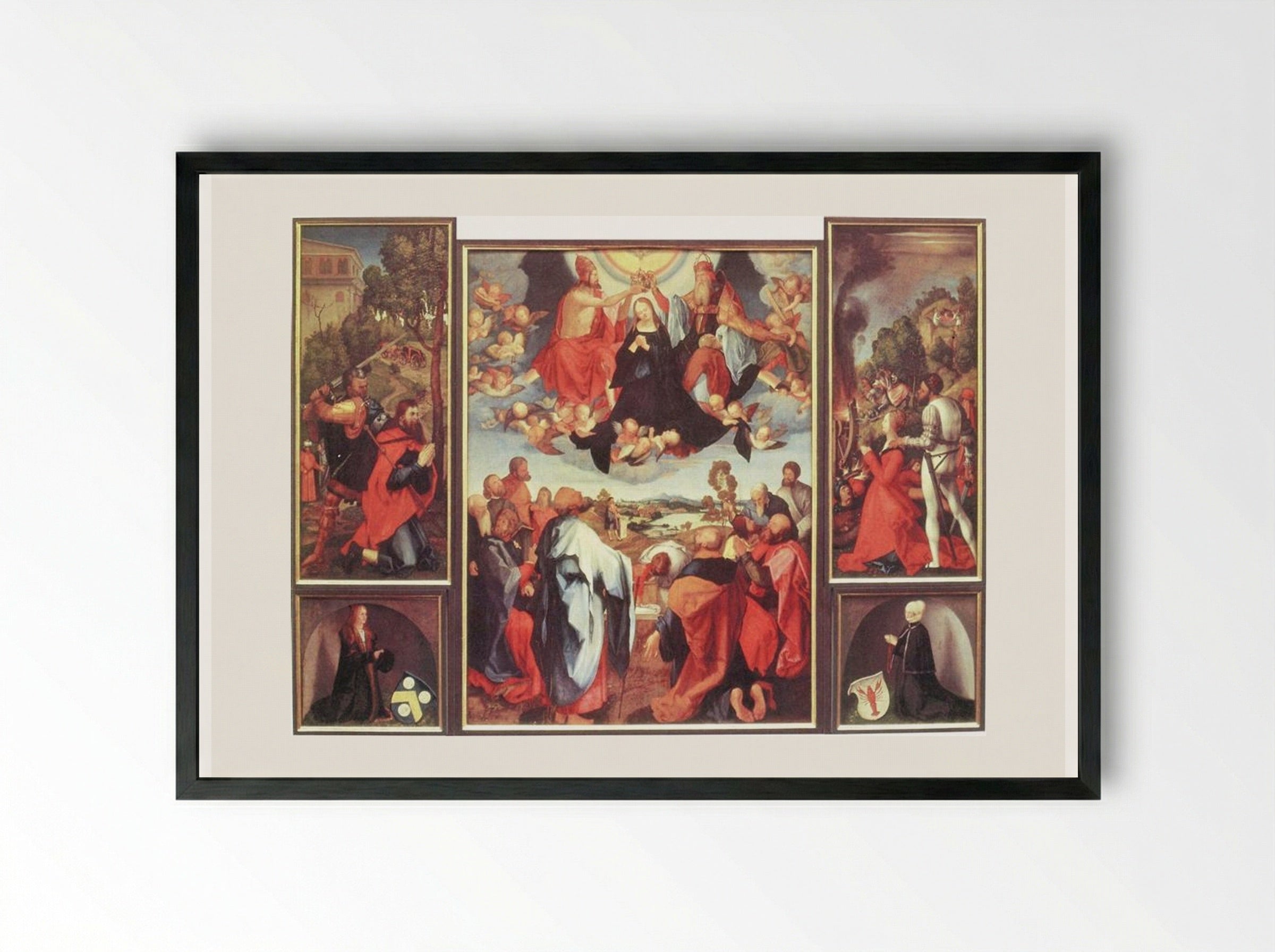 Heller Altarpiece - Matthias Grünewald - Framed Print Black