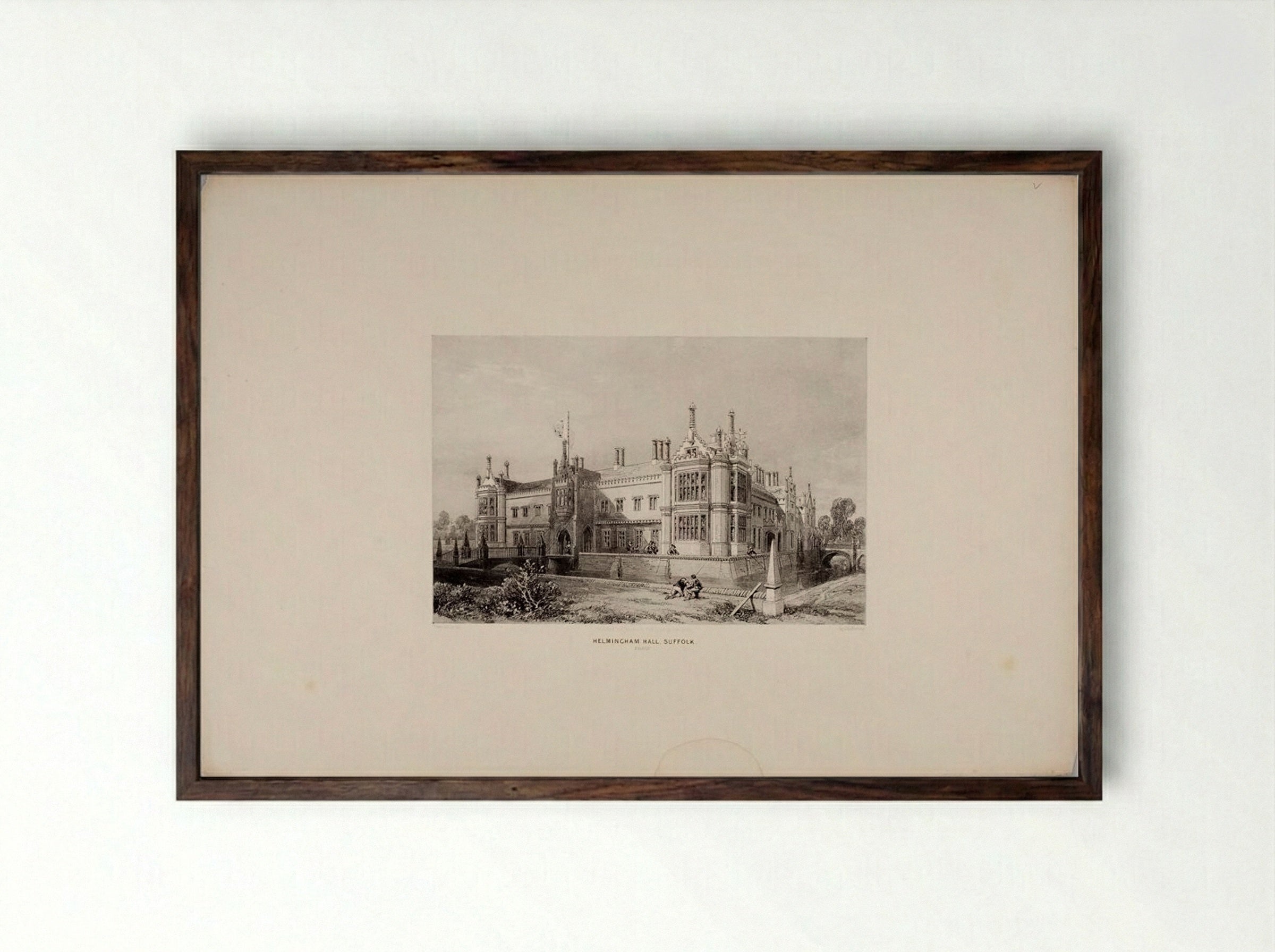 Helmingham Hall, Suffolk - James Duffield Harding - Framed Print Dark Wood