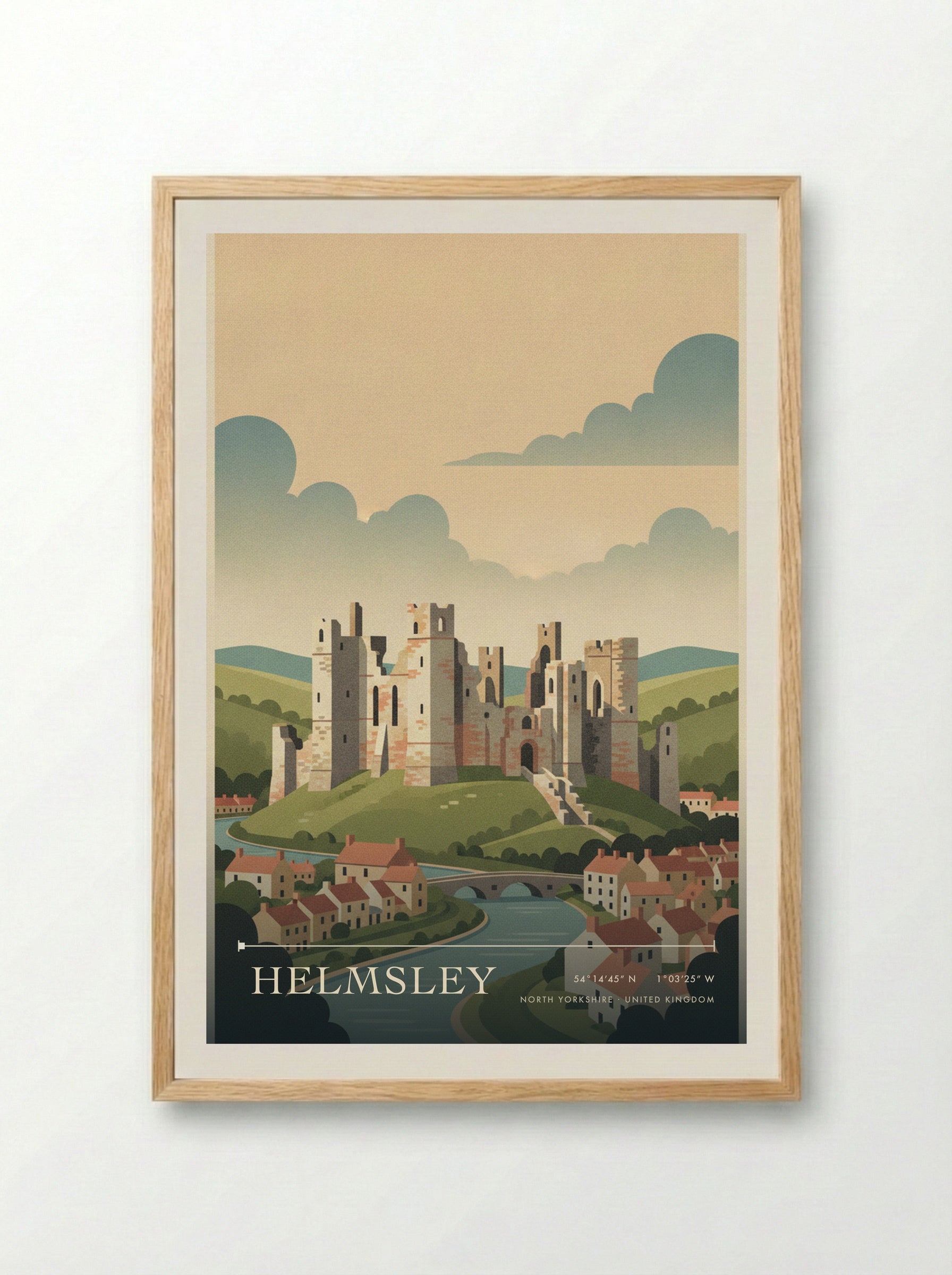 Helmsley North Yorkshire United Kingdom Travel Poster - Framed Print Wood