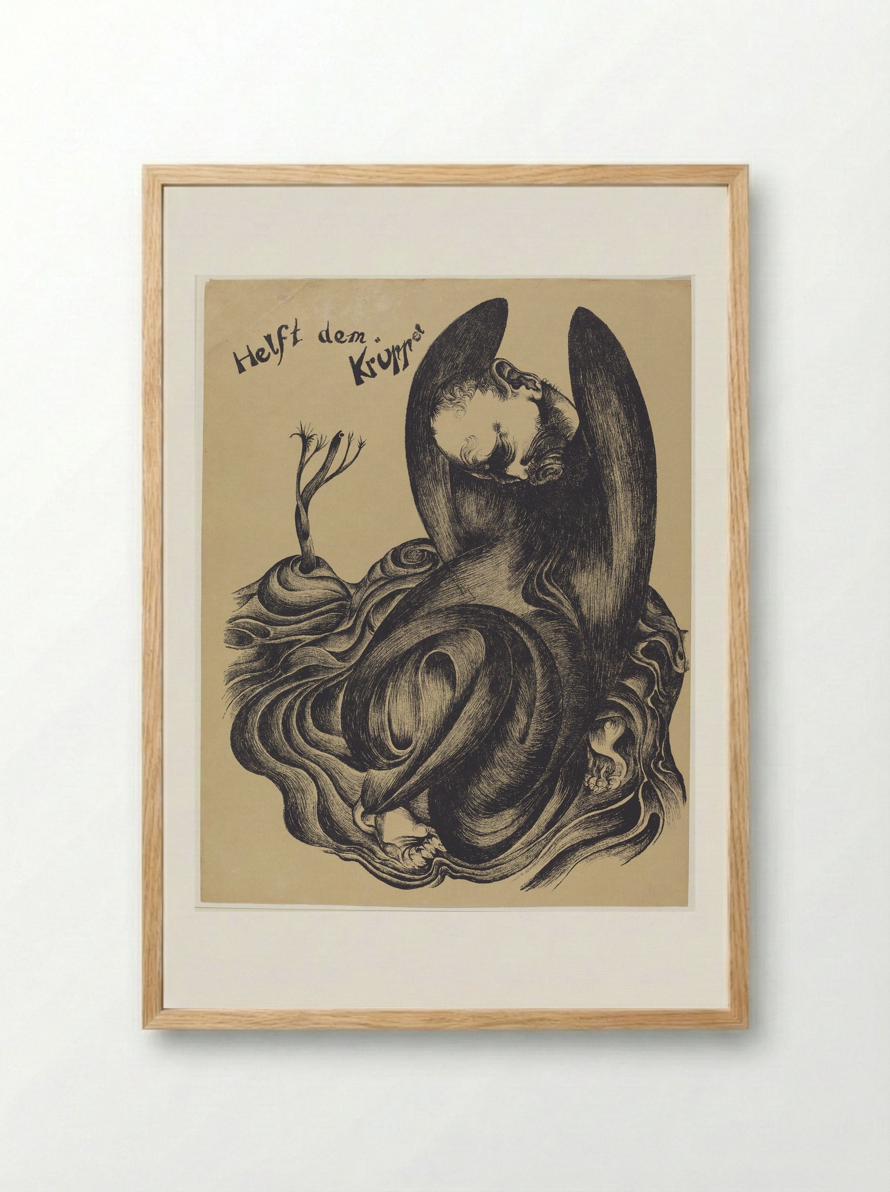 Help the Cripple - Heinrich Hoerle - Framed Print Wood