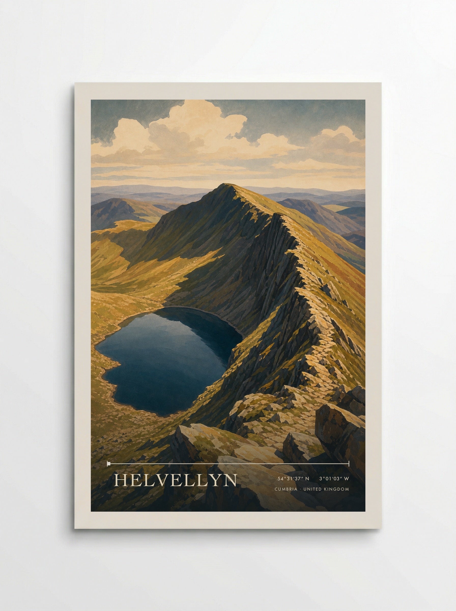 Helvellyn Cumbria United Kingdom Travel Poster - Poster