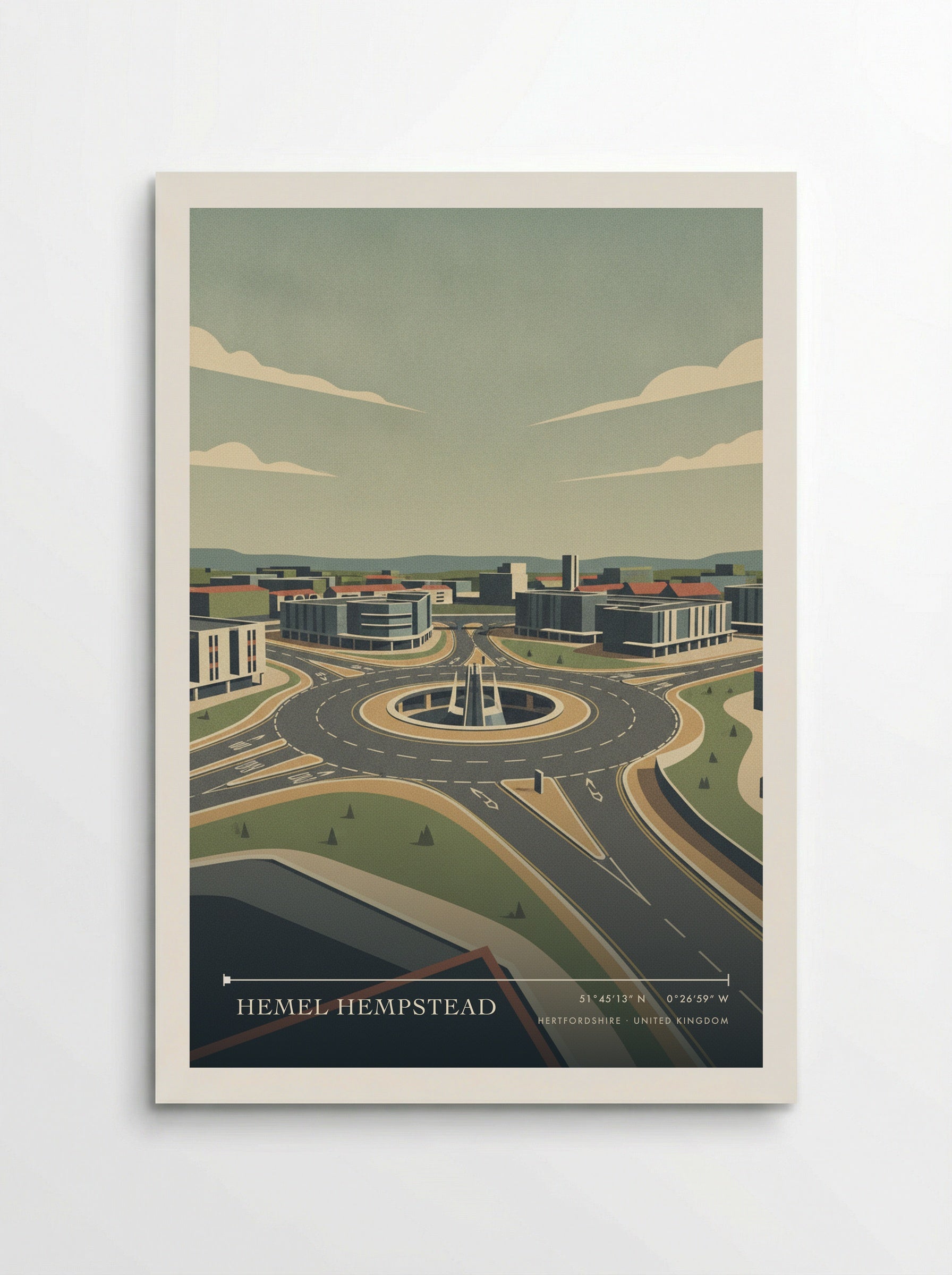 Hemel Hempstead Hertfordshire United Kingdom Travel Poster - Poster