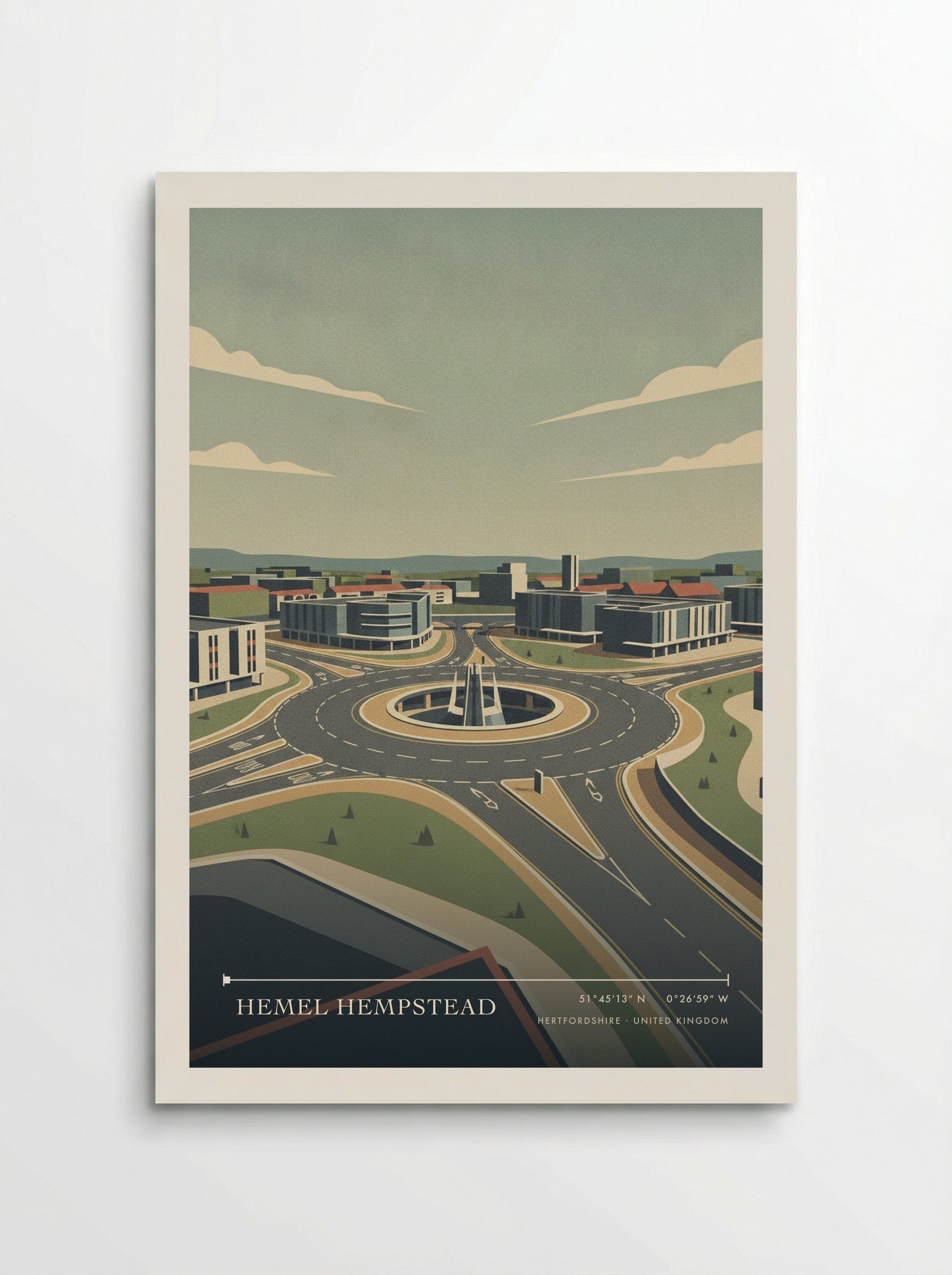 Hemel Hempstead Hertfordshire United Kingdom Travel Poster - Poster