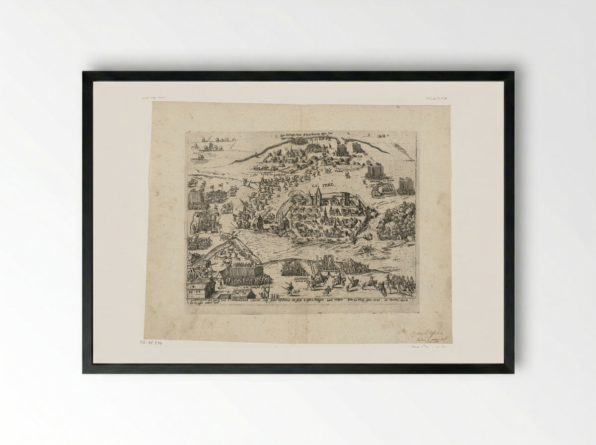 Hendrik IV neemt La Fère in - Philipp Uffenbach - Framed Print Black