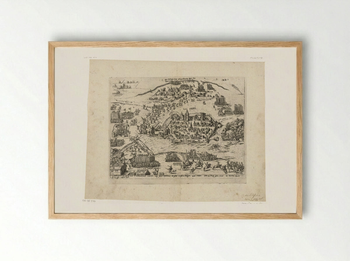 Hendrik IV neemt La Fère in - Philipp Uffenbach - Framed Print Wood
