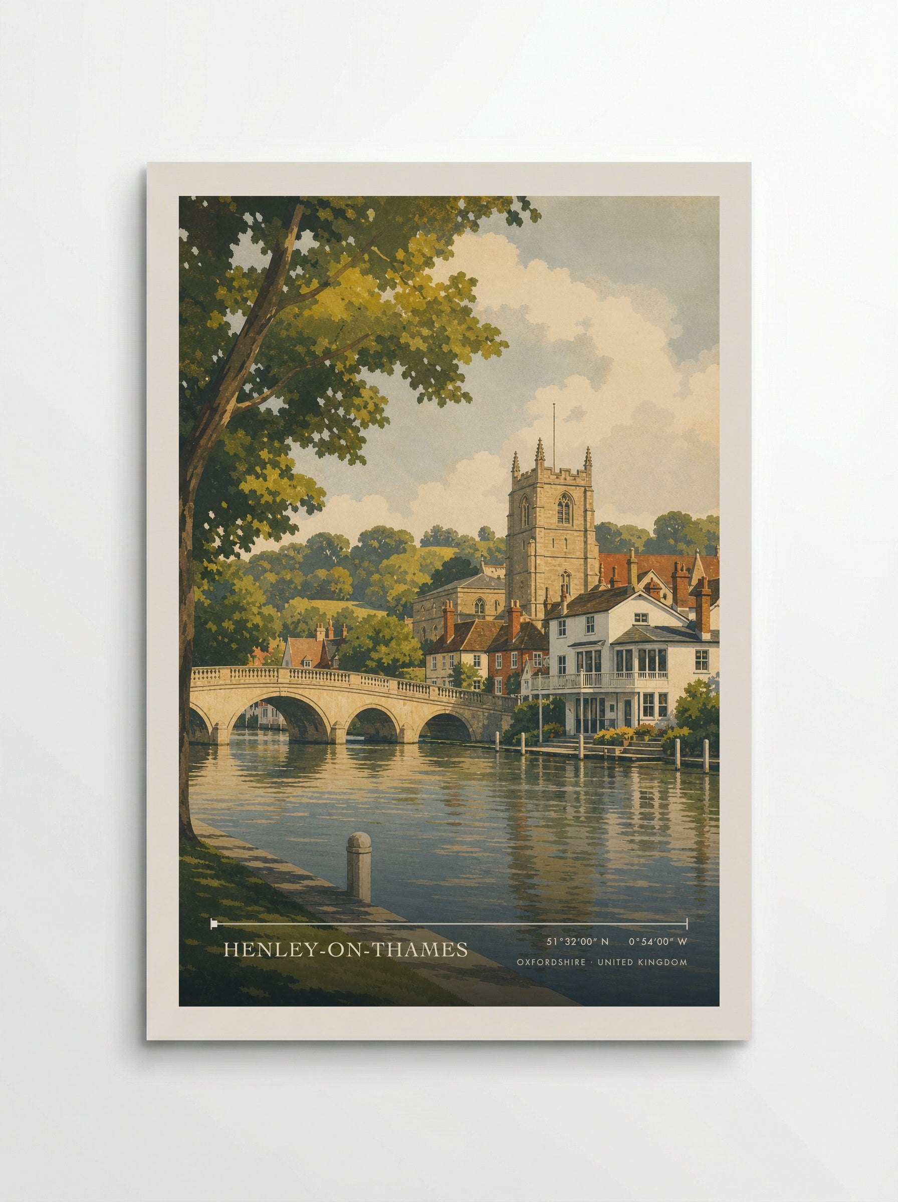 Henley-on-Thames Oxfordshire United Kingdom Travel Poster - Poster