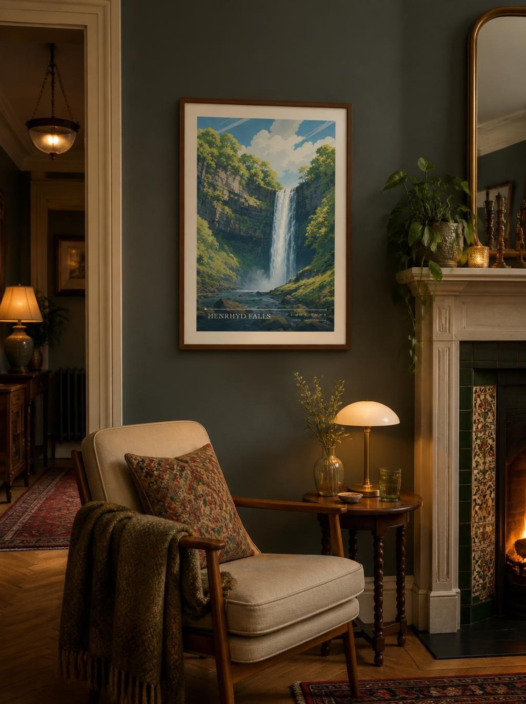 Henrhyd Falls Powys United Kingdom Travel Poster - Lifestyle