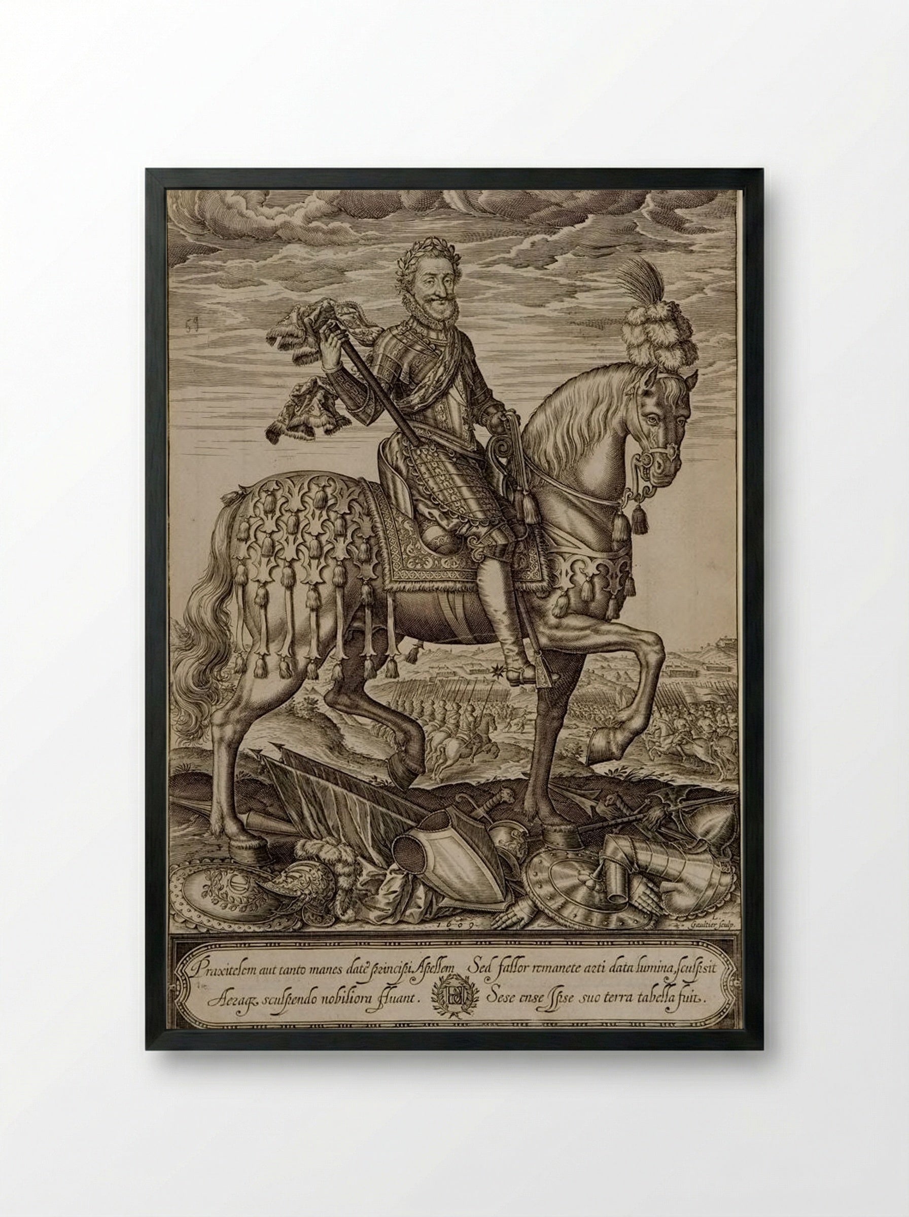 Henri IV on Horseback - Léonard Gaultier - Framed Print Black