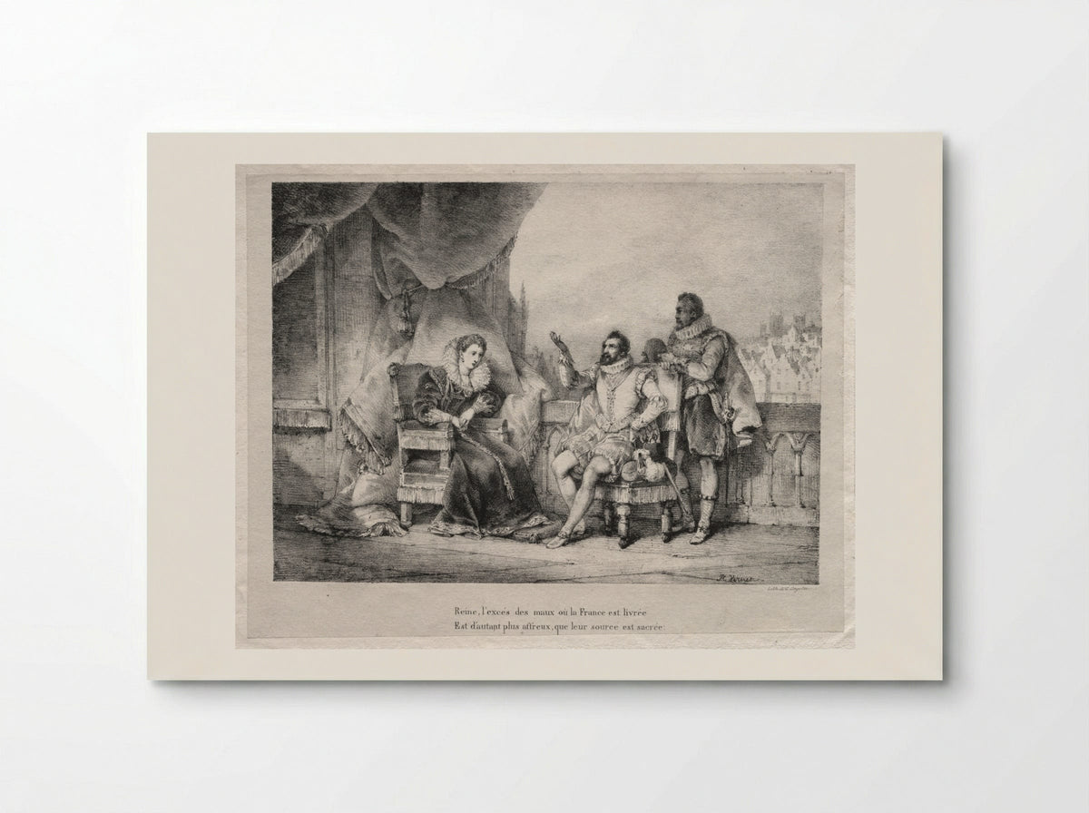 Henri IV with Queen Elizabeth - Horace Vernet - Poster