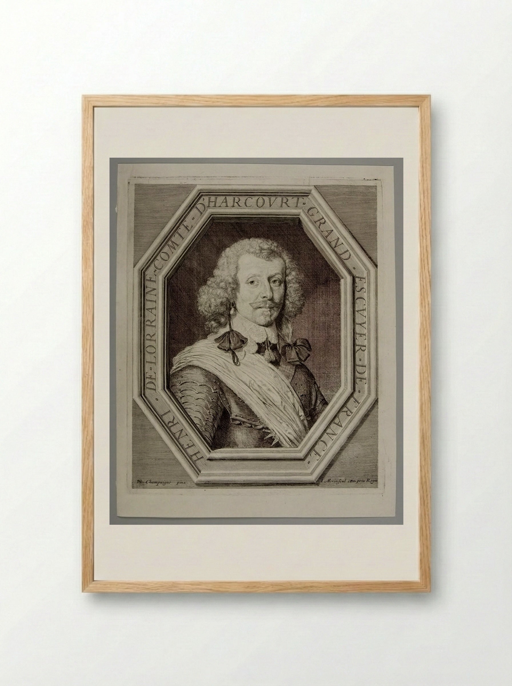 Henri de Lorraine, Comte d'Harcourt, Grand Escuyer de France - Jean Morin - Framed Print Wood