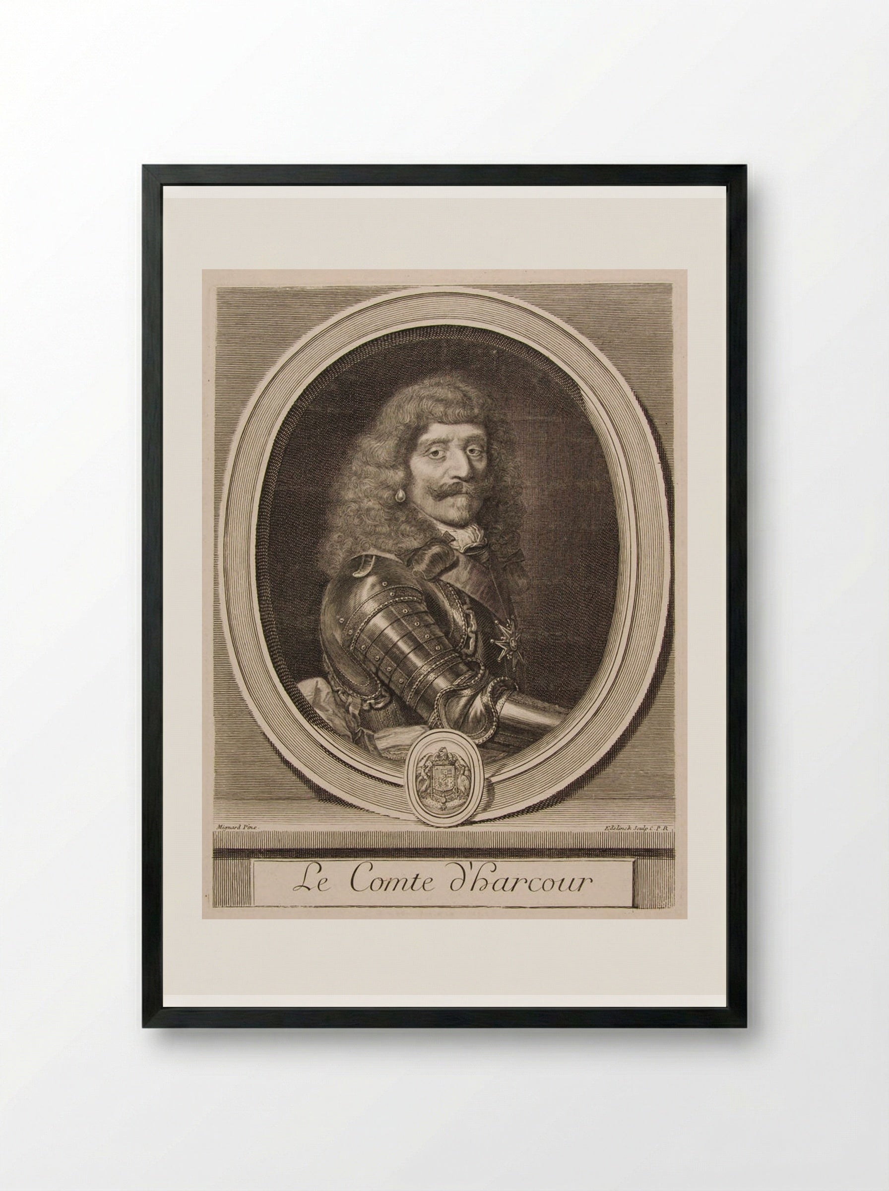 Henri de Lorraine, Comte d'Harcourt - Gérard Edelinck - Framed Print Black