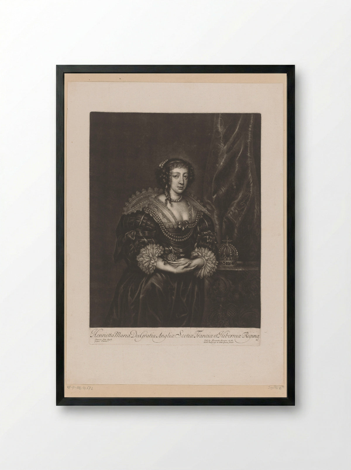 Henrietta Maria of France - Alexander Browne - Framed Print Black