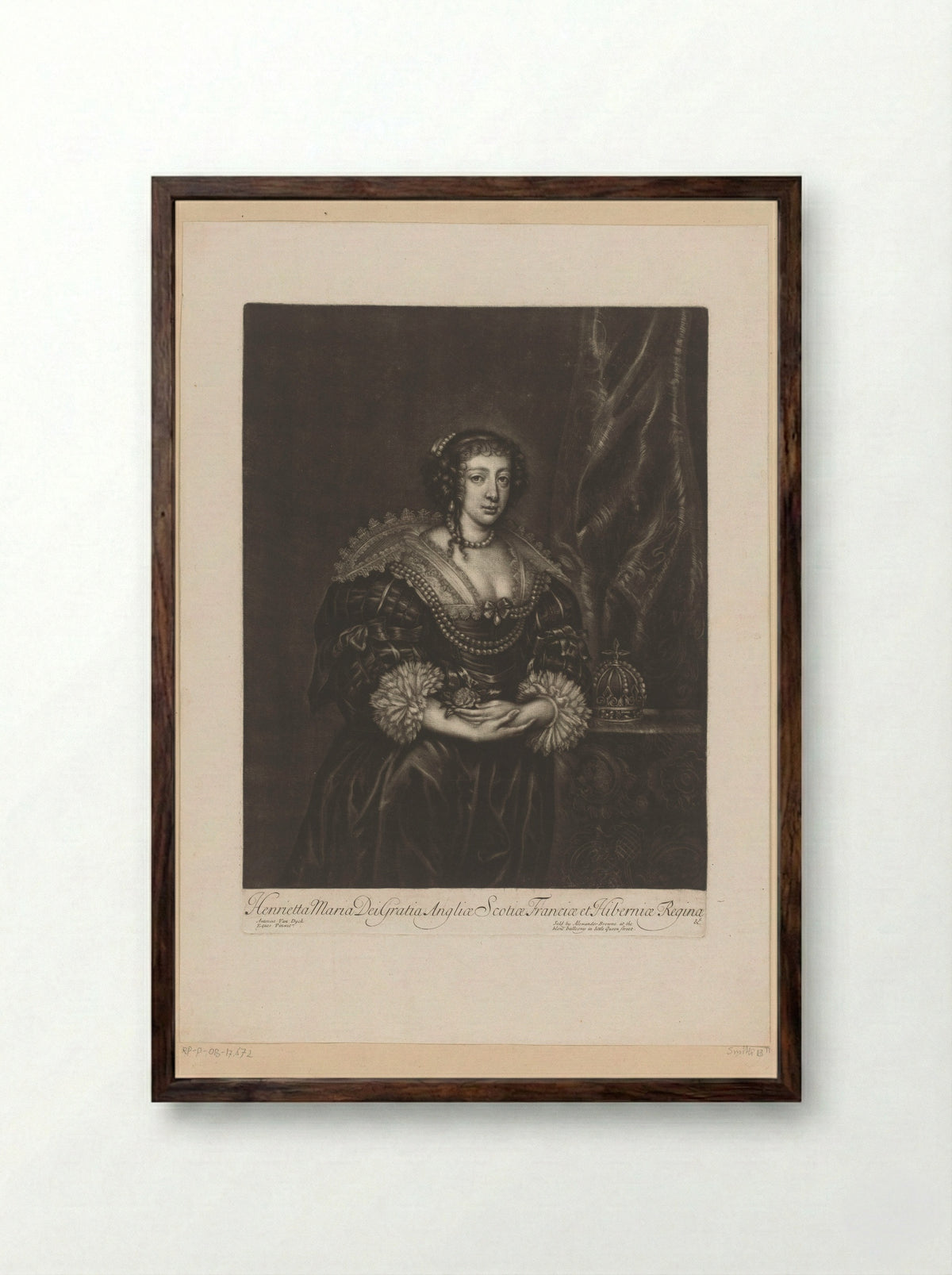 Henrietta Maria of France - Alexander Browne - Framed Print Dark Wood