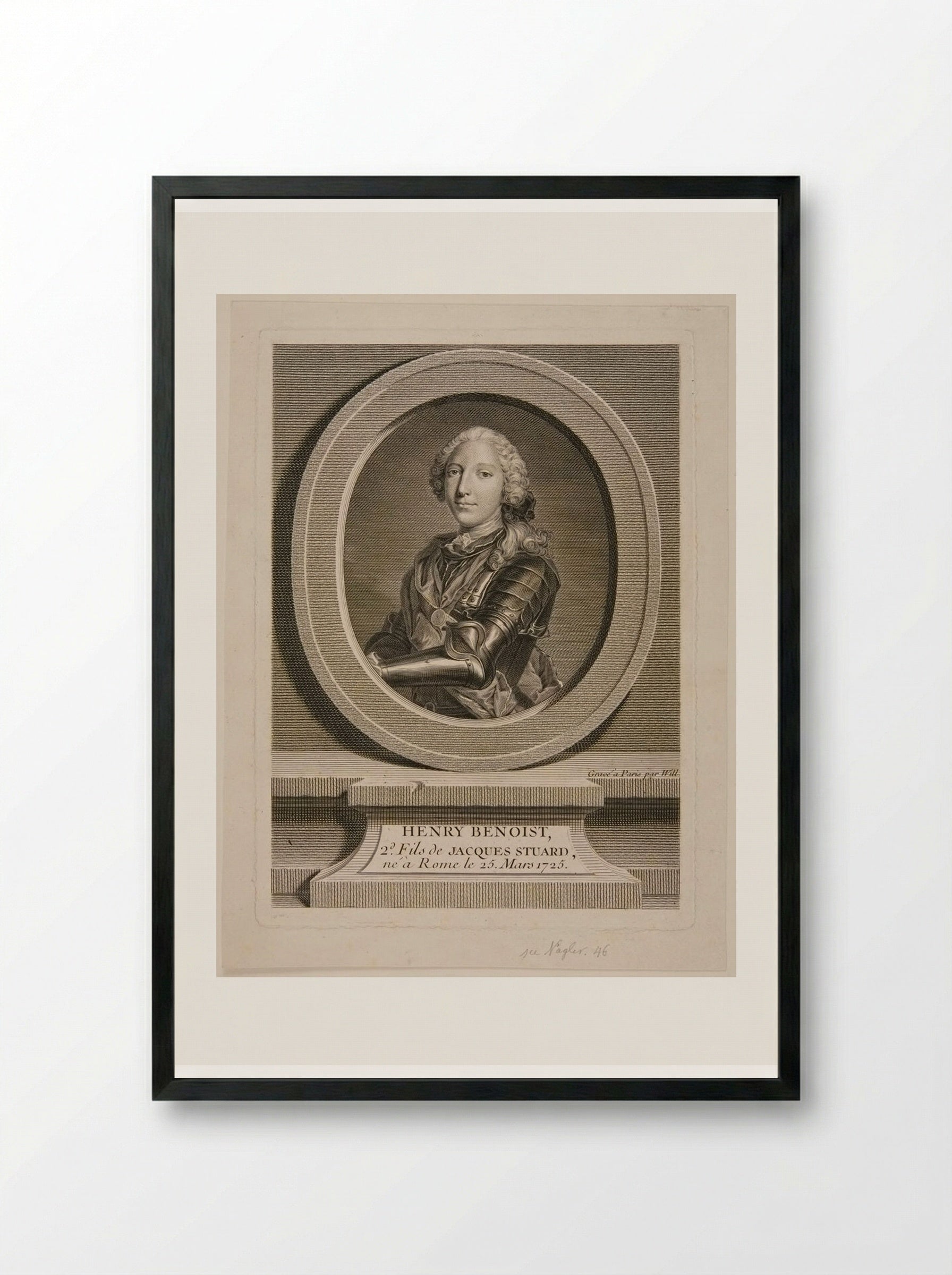 Henry Benedict Stuart, Cardinal York - Johann Georg Wille - Framed Print Black