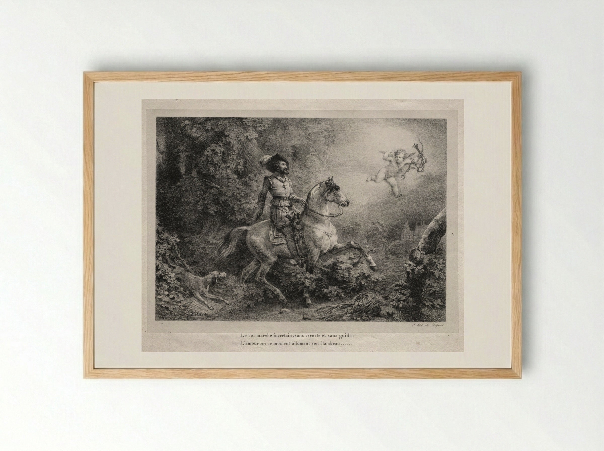 Henry IV Rides to the Château d'Anet - Horace Vernet - Framed Print Wood