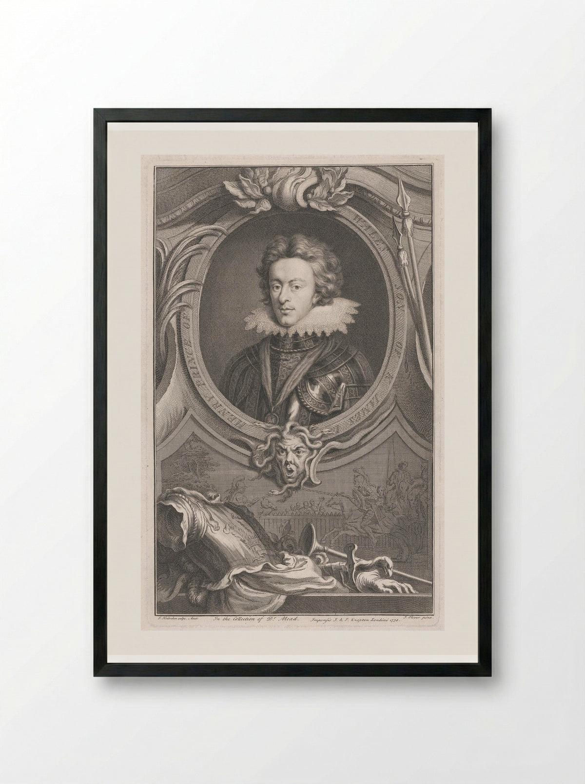 Henry Prince of Wales, Son of King James I - Jacobus Houbraken - Framed Print Black