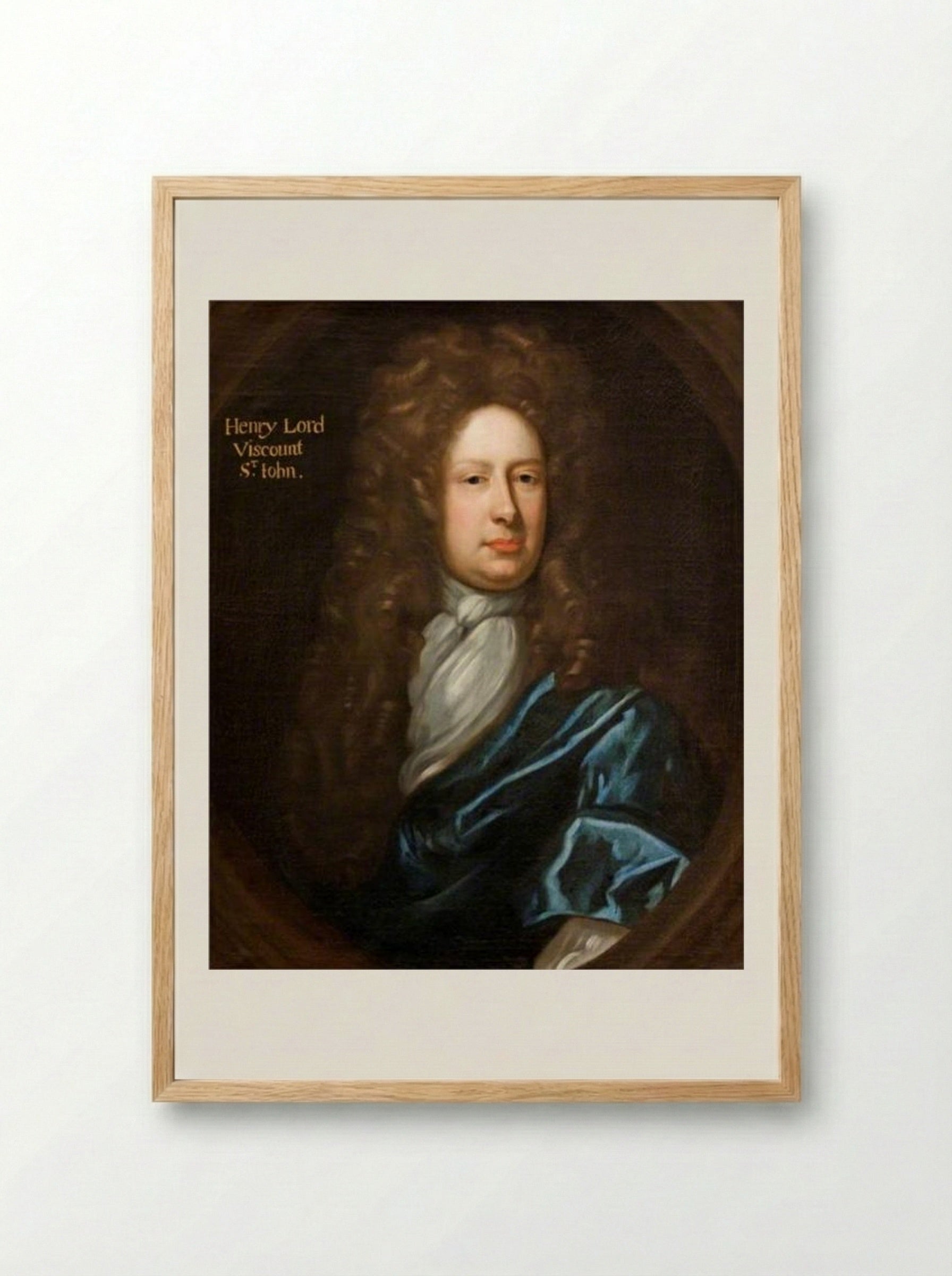 Henry St John, 1st Viscount St John - John Riley - Framed Print Wood
