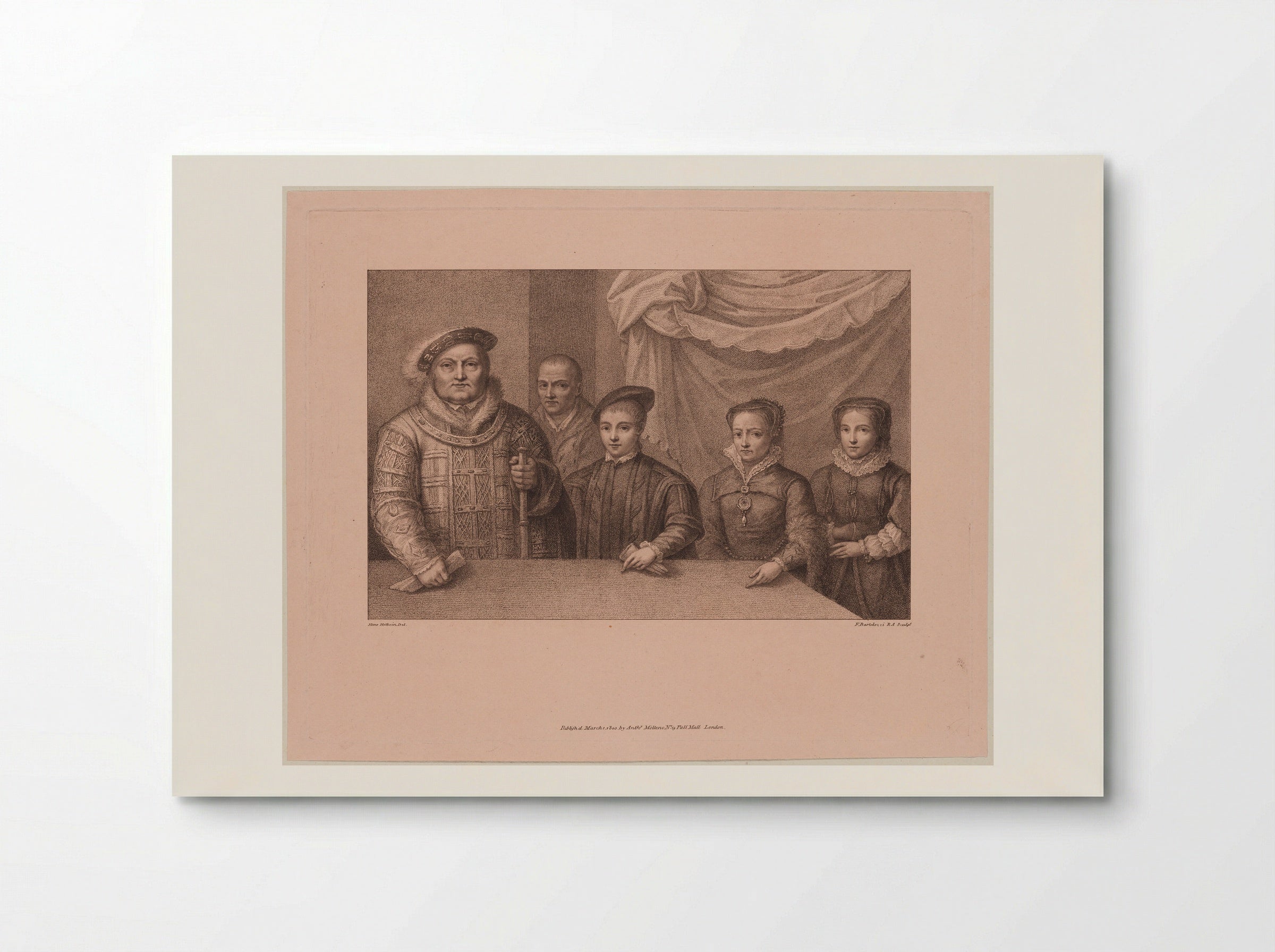 Henry VIII with his Three Children and Will Sommers - Francesco Bartolozzi - Poster