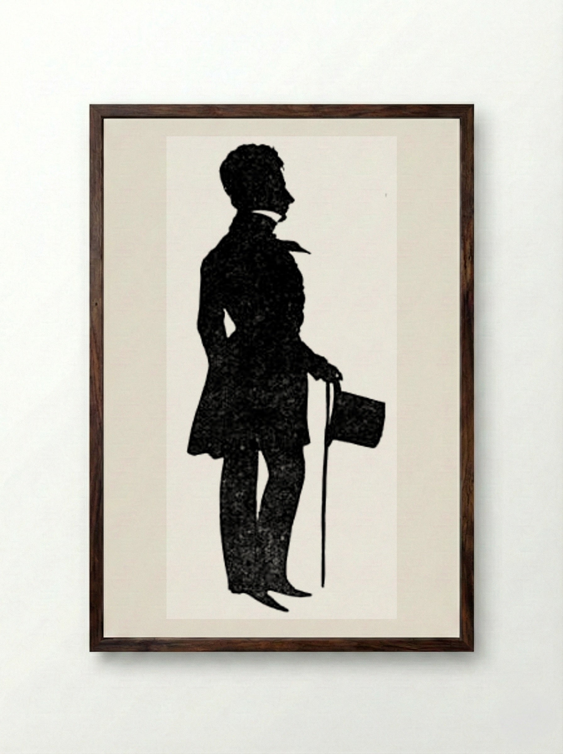 Henry Wadsworth Longfellow - Auguste Edouart - Framed Print Dark Wood