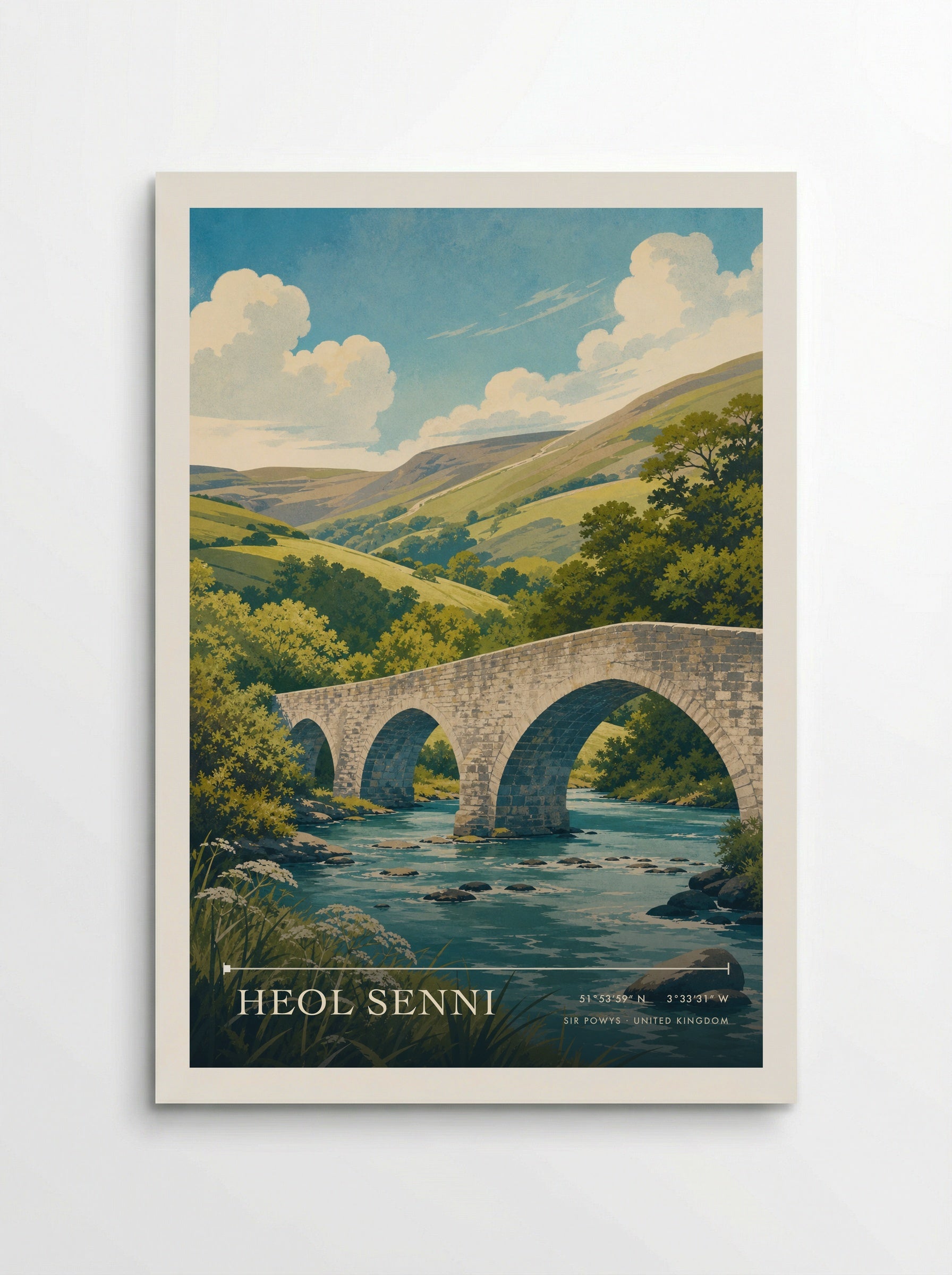 Heol Senni Sir Powys United Kingdom Travel Poster - Poster