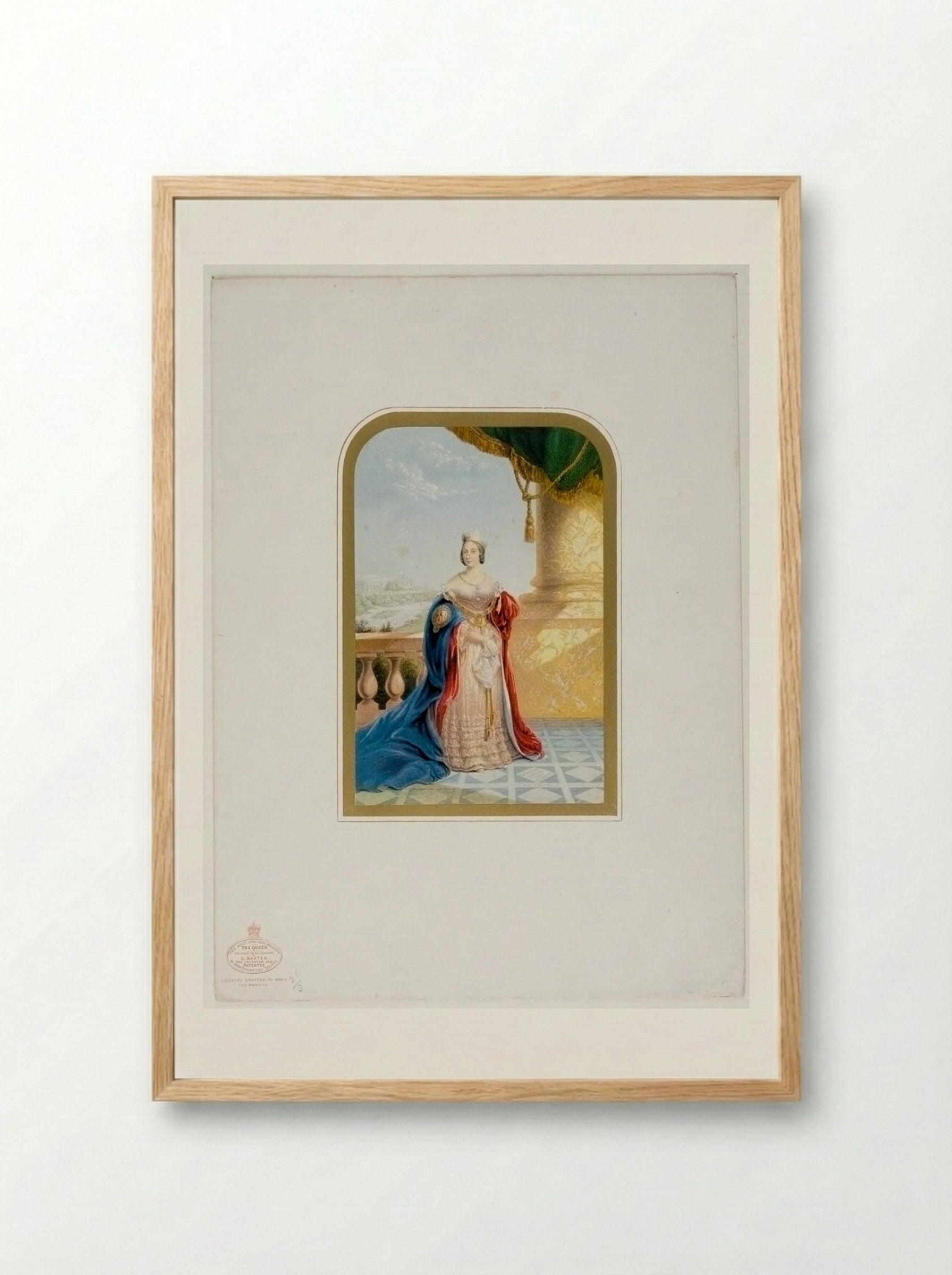 Her Most Gracious Majesty the Queen - George Baxter - Framed Print Wood