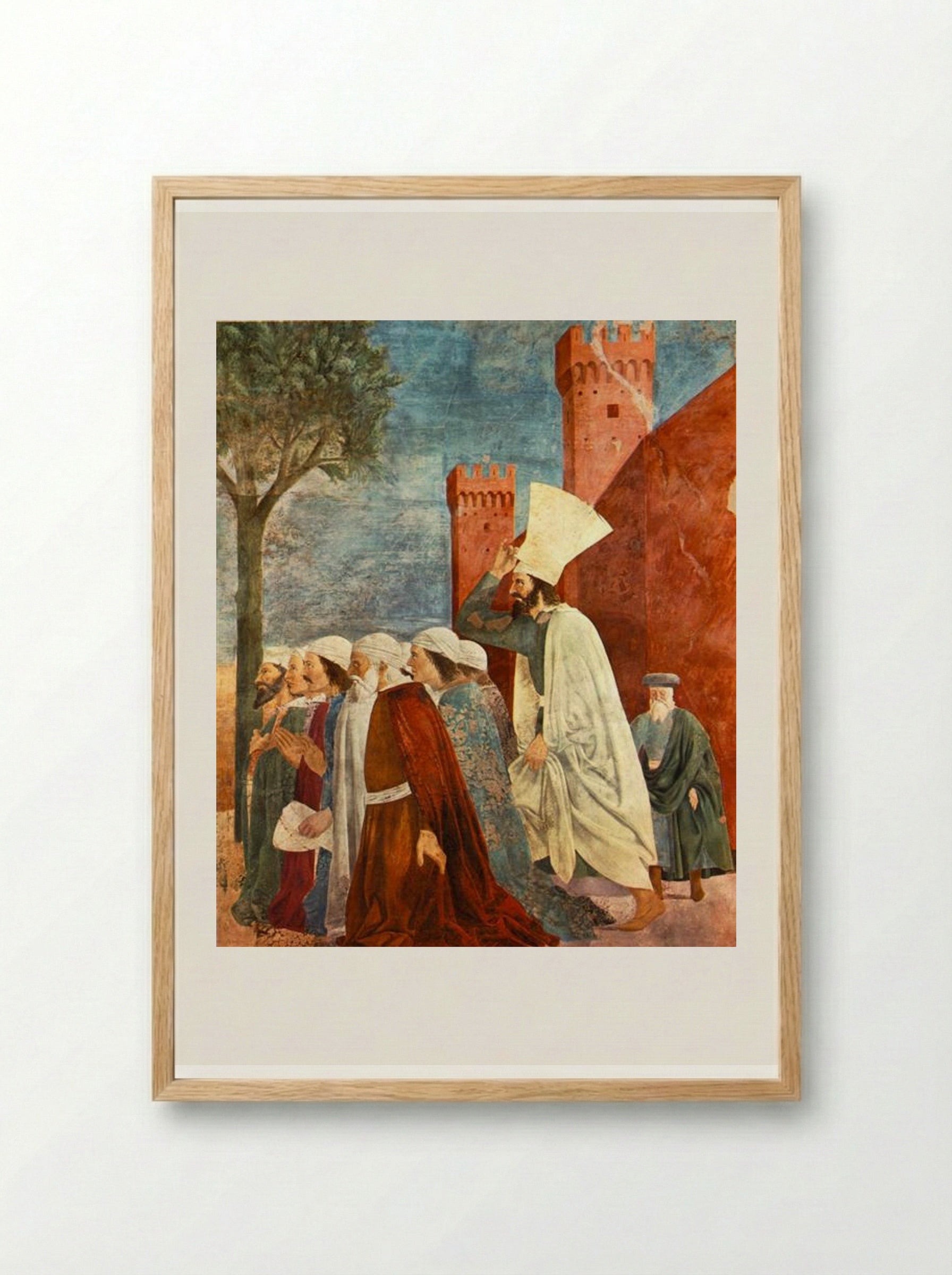 Heraclius Restores the Cross to Jerusalem - Piero della Francesca - Framed Print Wood