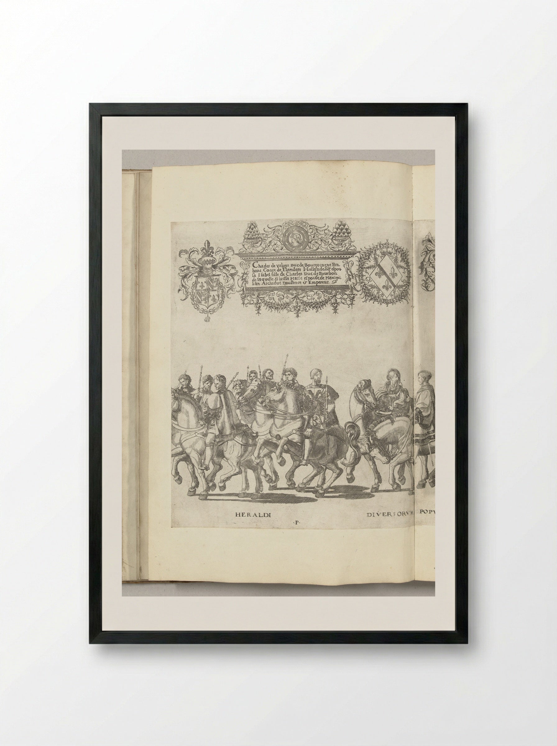 Herauten, plaat P - Nicolaas Hogenberg - Framed Print Black